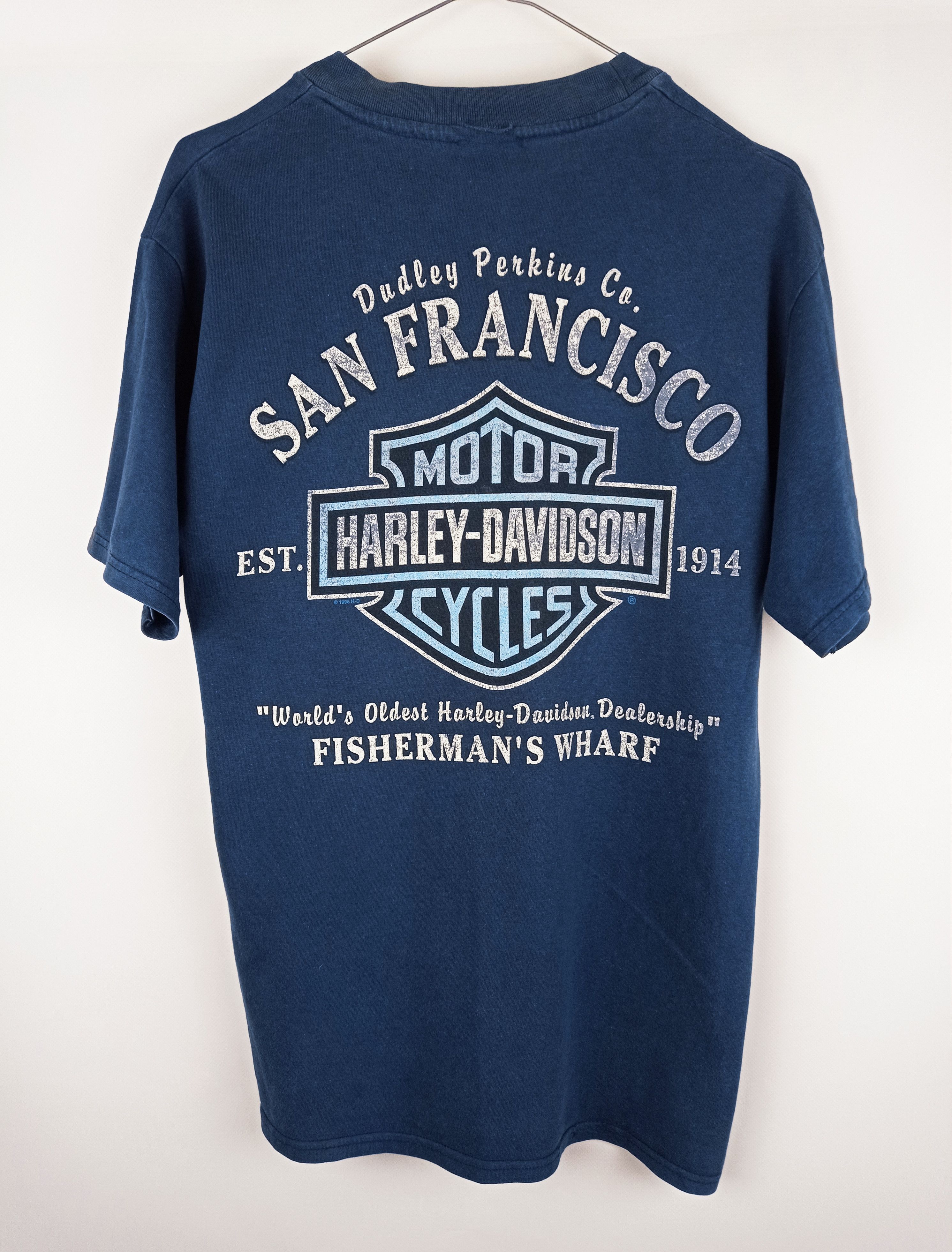 Vintage 1996 Vintage Harley Davidson San Francisco Navy T-shirt Size US L / EU 52-54 / 3 - 2 Thumbnail