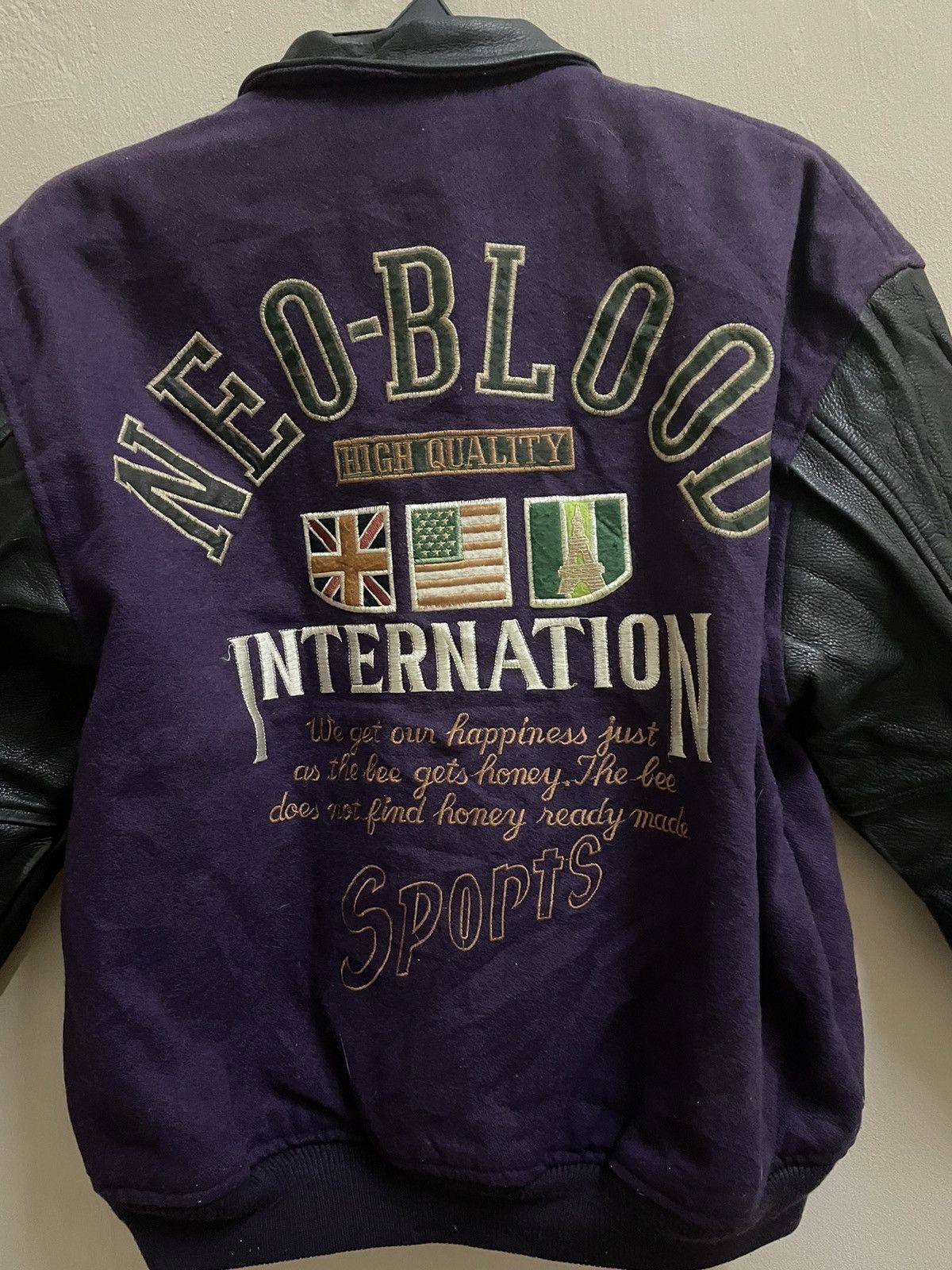 Vintage Neoblood Japanese Varsity Wool Leather Jacket Size US M / EU 48-50 / 2 - 6 Thumbnail
