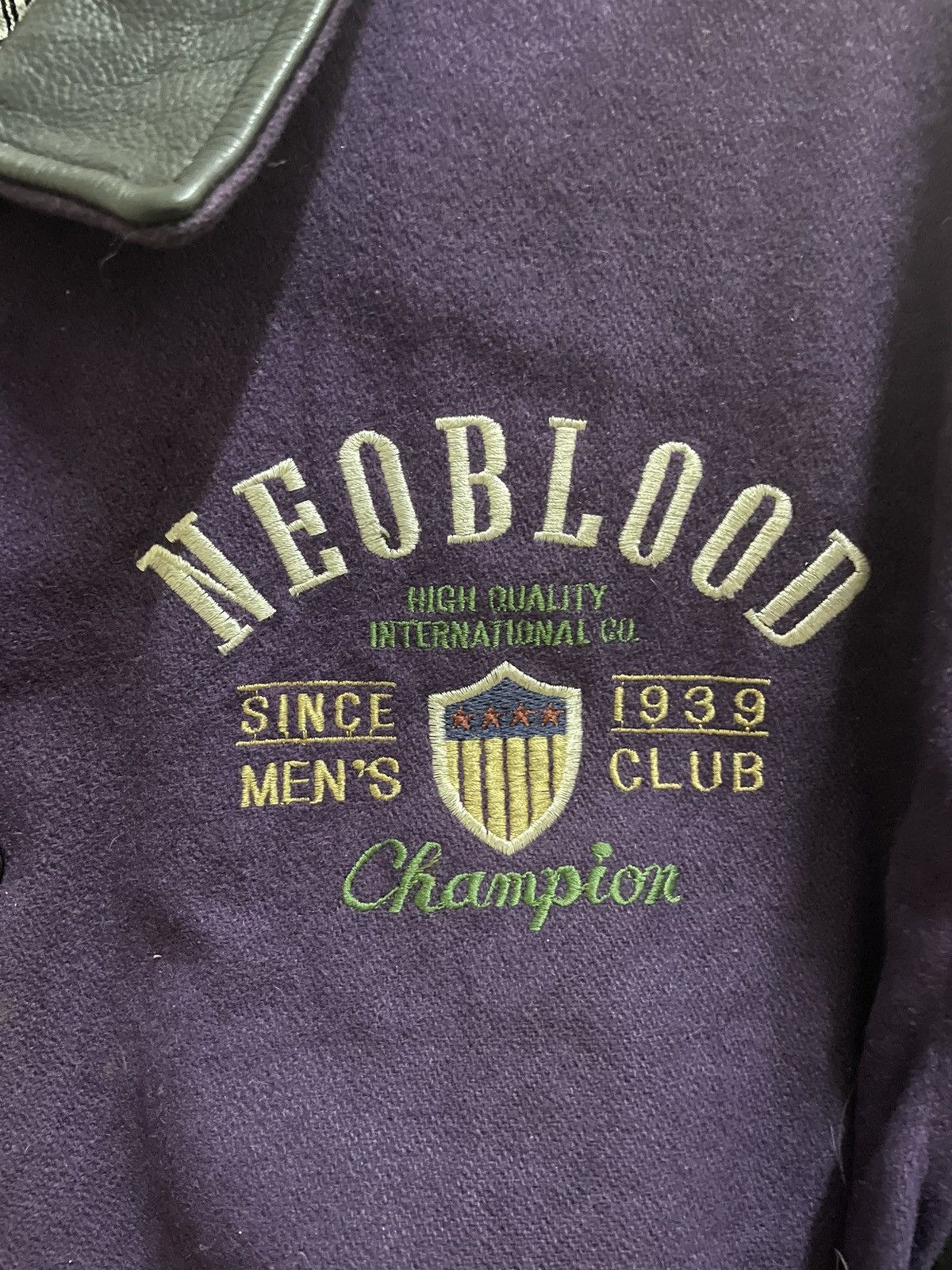 Vintage Neoblood Japanese Varsity Wool Leather Jacket Size US M / EU 48-50 / 2 - 4 Thumbnail