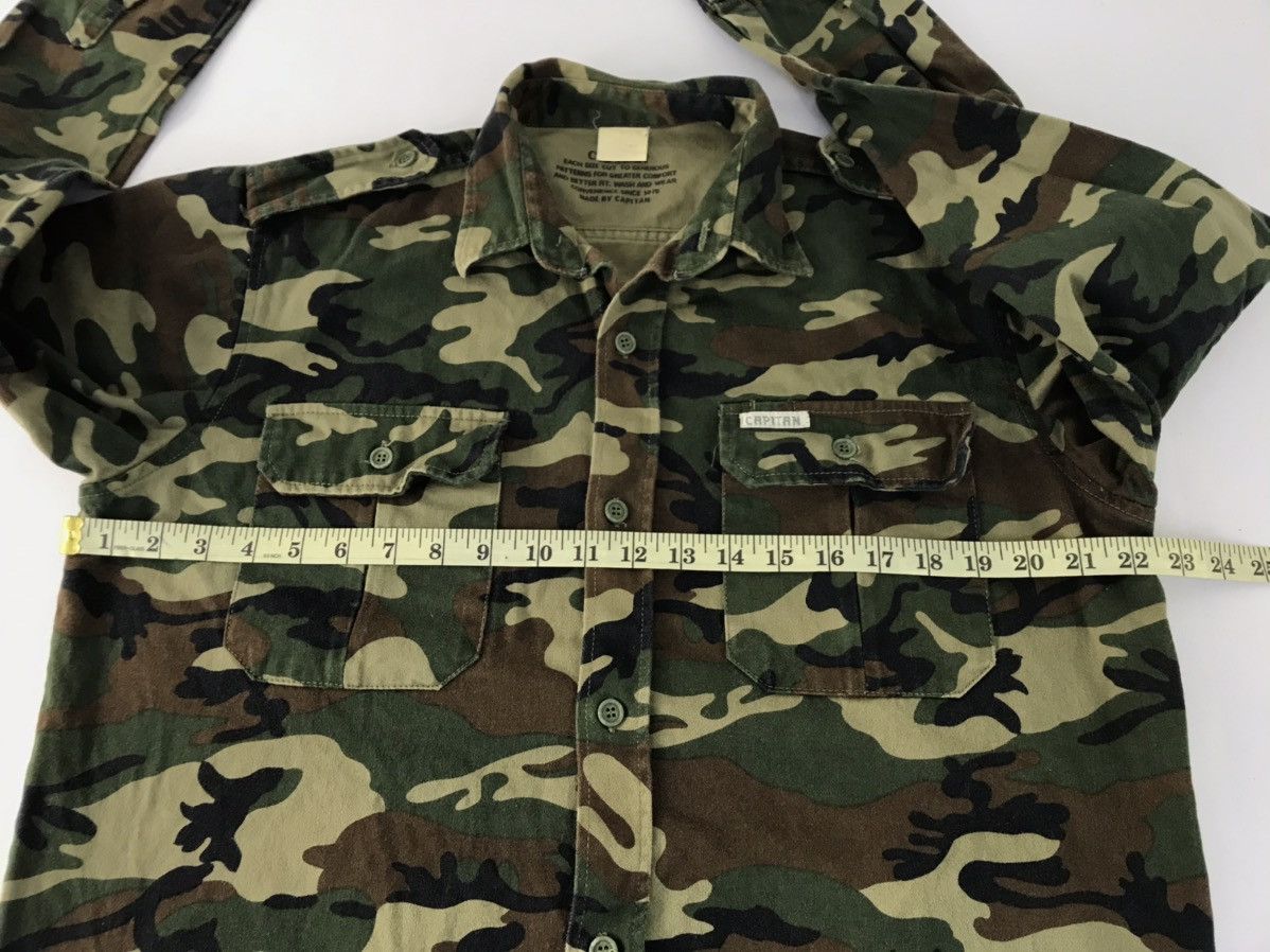 Japanese Brand Capitan Camouflage Button Up Shirt Pockets Green Military Size US XL / EU 56 / 4 - 9 Thumbnail