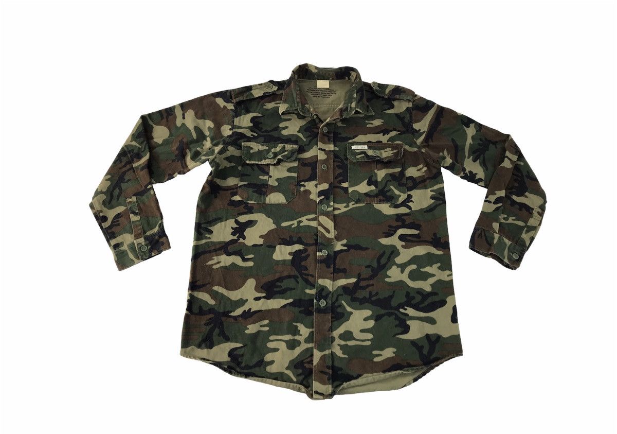 Japanese Brand Capitan Camouflage Button Up Shirt Pockets Green Military Size US XL / EU 56 / 4 - 1 Thumbnail
