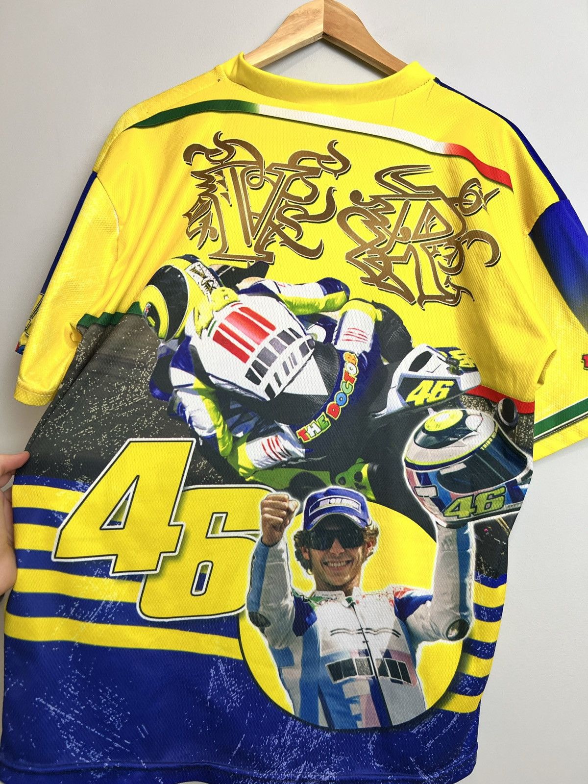 Vintage Yamaha Valentino Rossi Racing Full-print Jersey Motorsport Size US XL / EU 56 / 4 - 9 Thumbnail