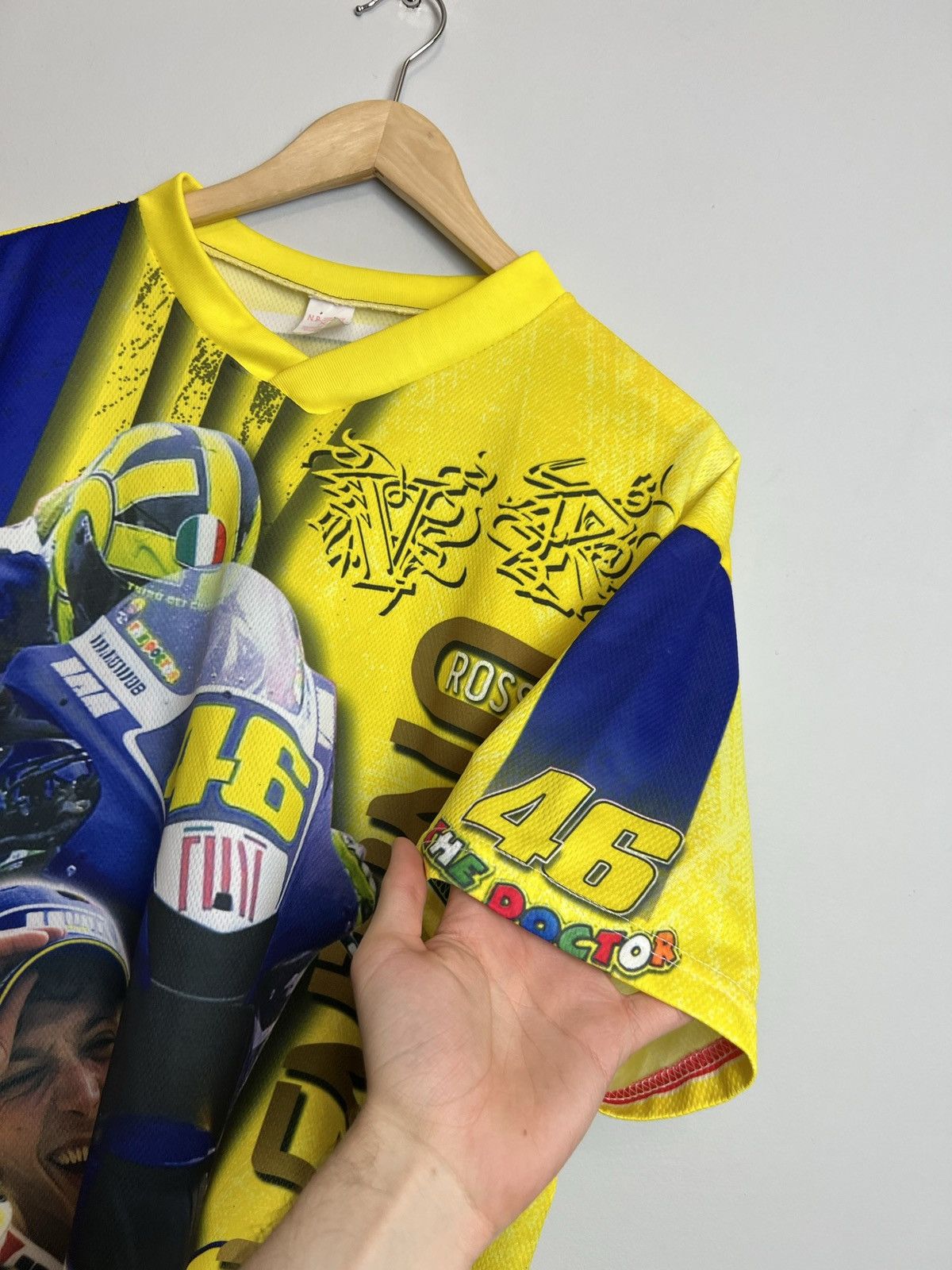 Vintage Yamaha Valentino Rossi Racing Full-print Jersey Motorsport Size US XL / EU 56 / 4 - 6 Thumbnail