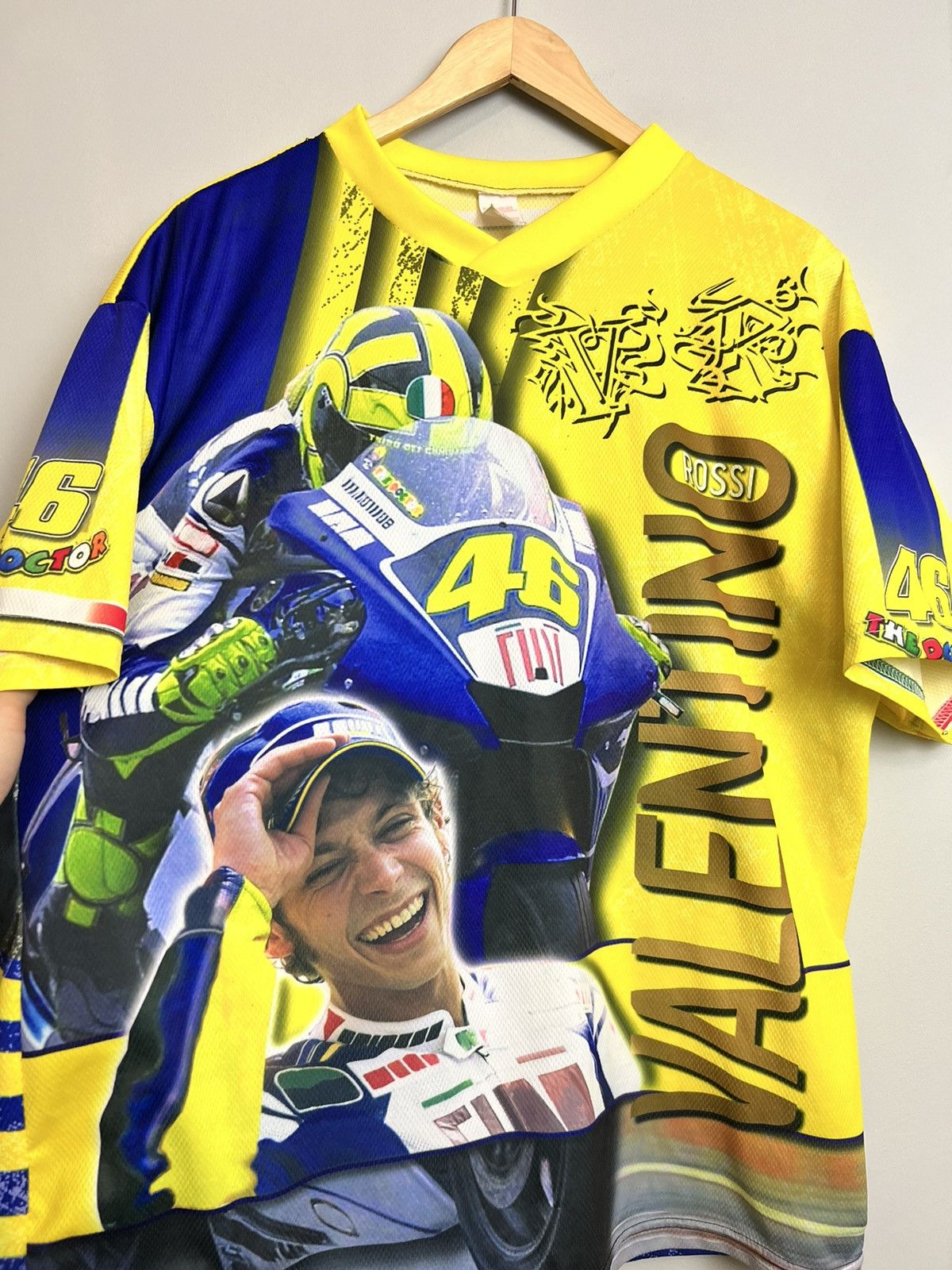 Vintage Yamaha Valentino Rossi Racing Full-print Jersey Motorsport Size US XL / EU 56 / 4 - 5 Thumbnail