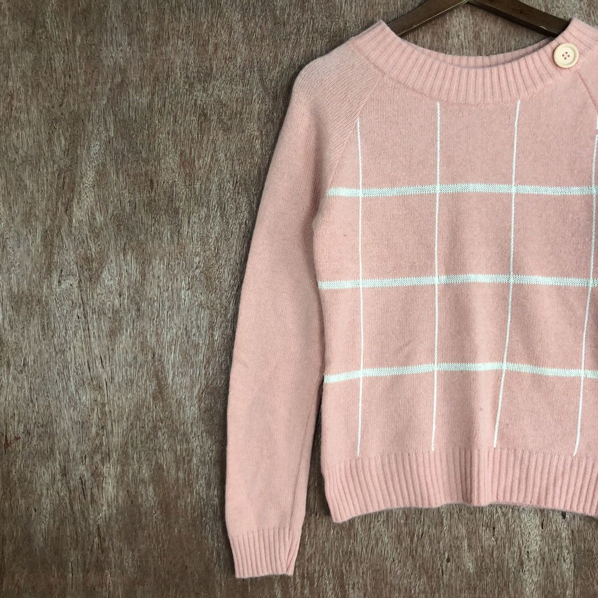 Homespun Knitwear × Japanese Brand Maria Claire Peach checkered Knitwear #6045 Size M / US 6-8 / IT 42-44 - 7 Thumbnail