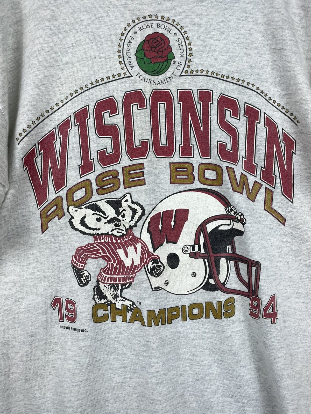 Vintage Vintage 90s T Shirt L - Wisconsin Rose Bowl Single Stitch Size US L / EU 52-54 / 3 - 2 Thumbnail