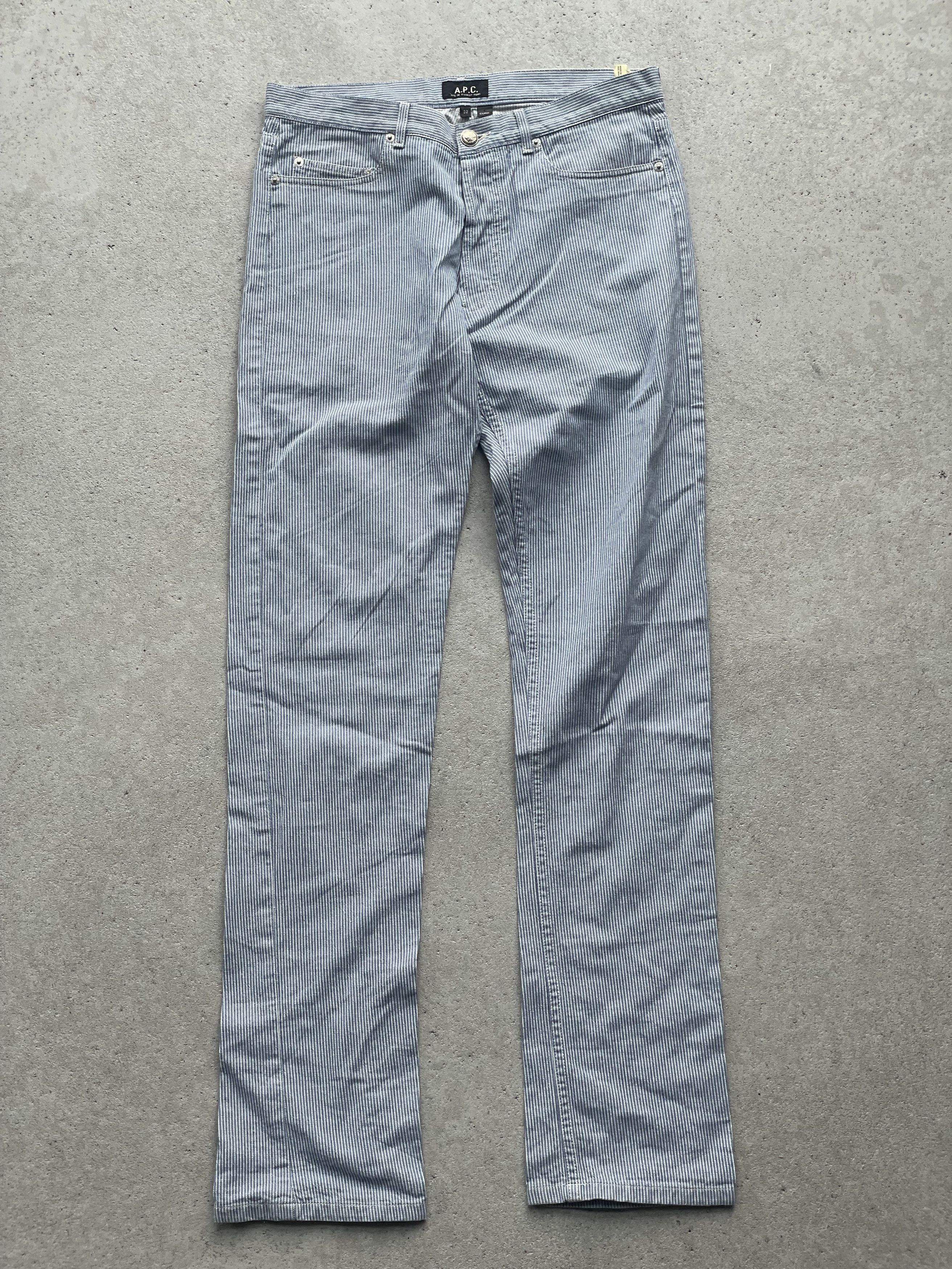 A.P.C. APC Cure Pinstripe light blue jeans Size US 32 / EU 48 - 1 Thumbnail