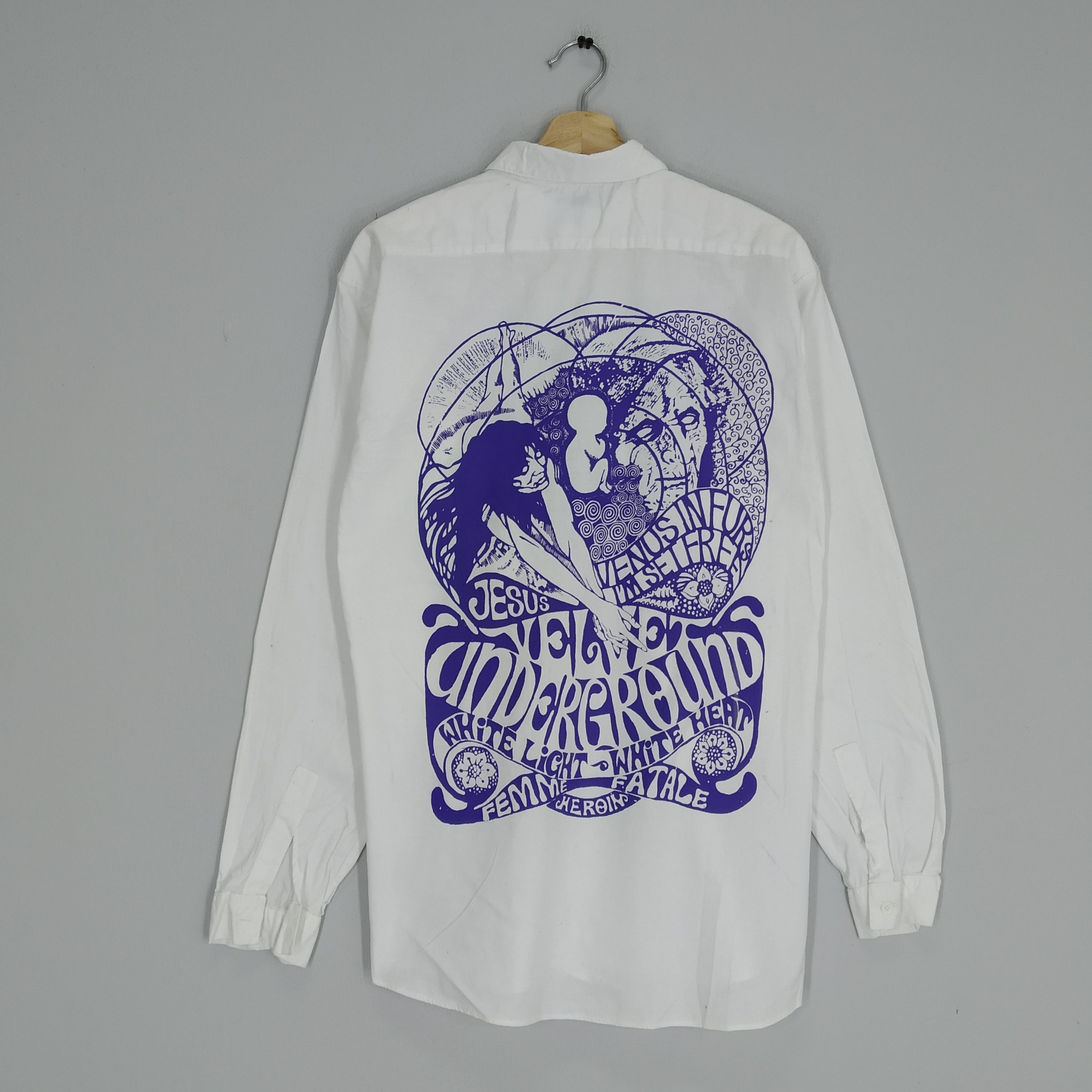 image of Band Tees x Rock T Shirt Vintage OG The Velvet Underground Art Rock Punk in White (Size Medium)