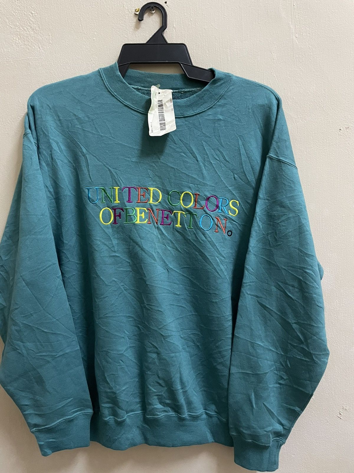 image of United Colors Of Benetton x Vintage United Color Of Banetton Spell Out Sweatshirt in Green (Size La