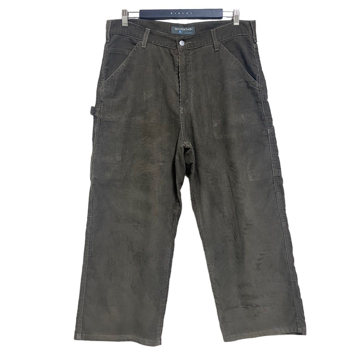 Levi's Vintage 90s Levis Silvertab Corduroy Carpenter Jumbo Pants Size US 34 / EU 50 - 2 Thumbnail