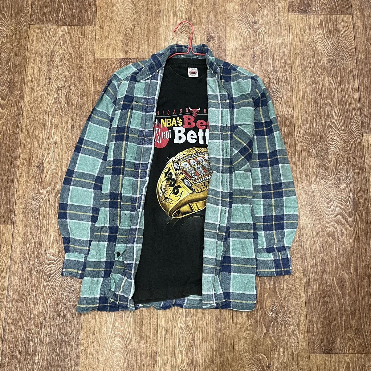 Vintage Vintage 90s Checkered Shirt Baggy Grunge Oversized Faded M Size US M / EU 48-50 / 2 - 2 Thumbnail