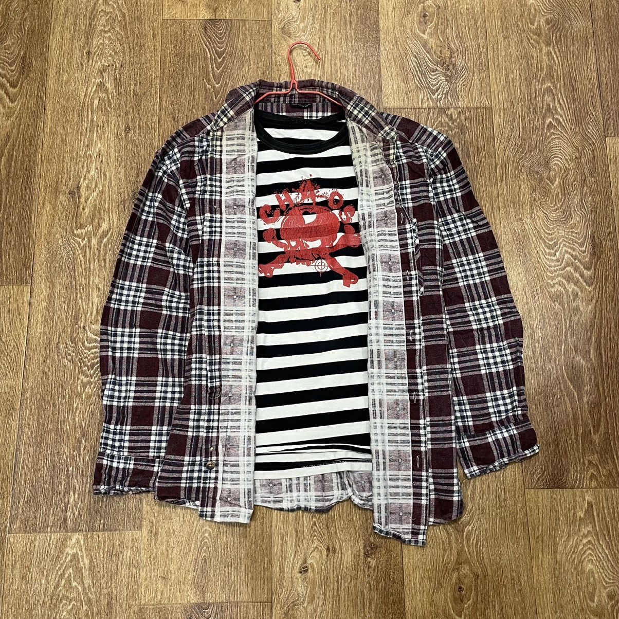 Vintage Vintage 90s Checkered Plaid Shirt Grunge Layering Faded XL Size US XL / EU 56 / 4 - 1 Thumbnail