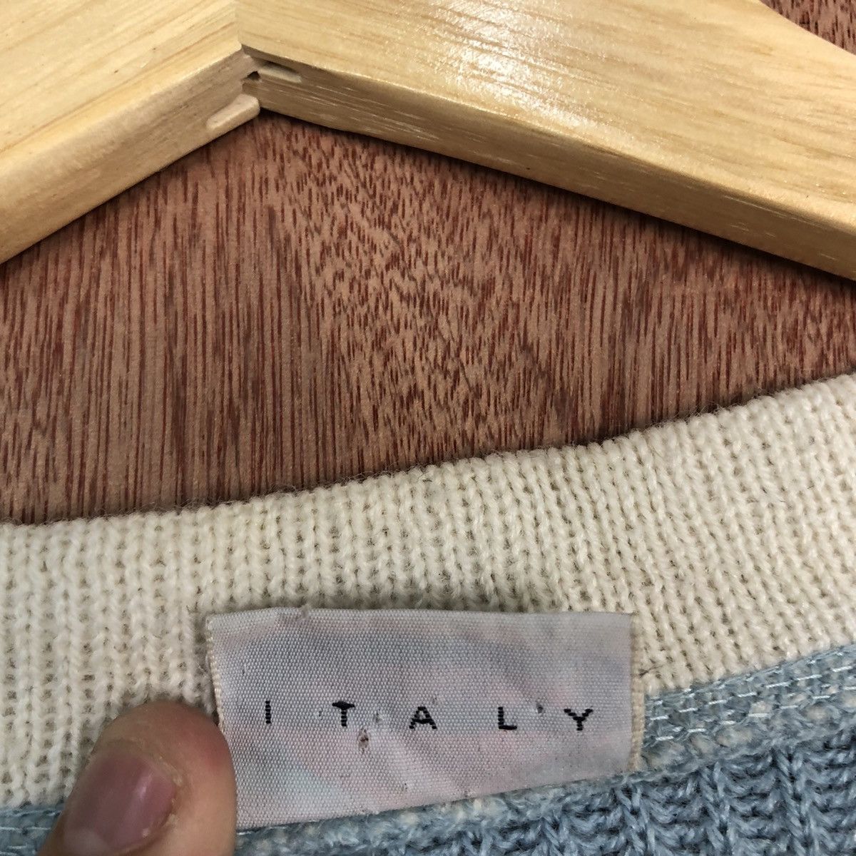 Vintage DLL Portobello's Blue White italy designer Knitwear #c610 Size US L / EU 52-54 / 3 - 10 Thumbnail