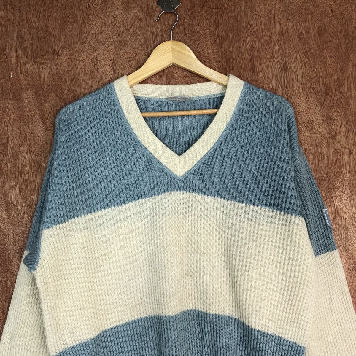 Vintage DLL Portobello's Blue White italy designer Knitwear #c610 Size US L / EU 52-54 / 3 - 2 Thumbnail