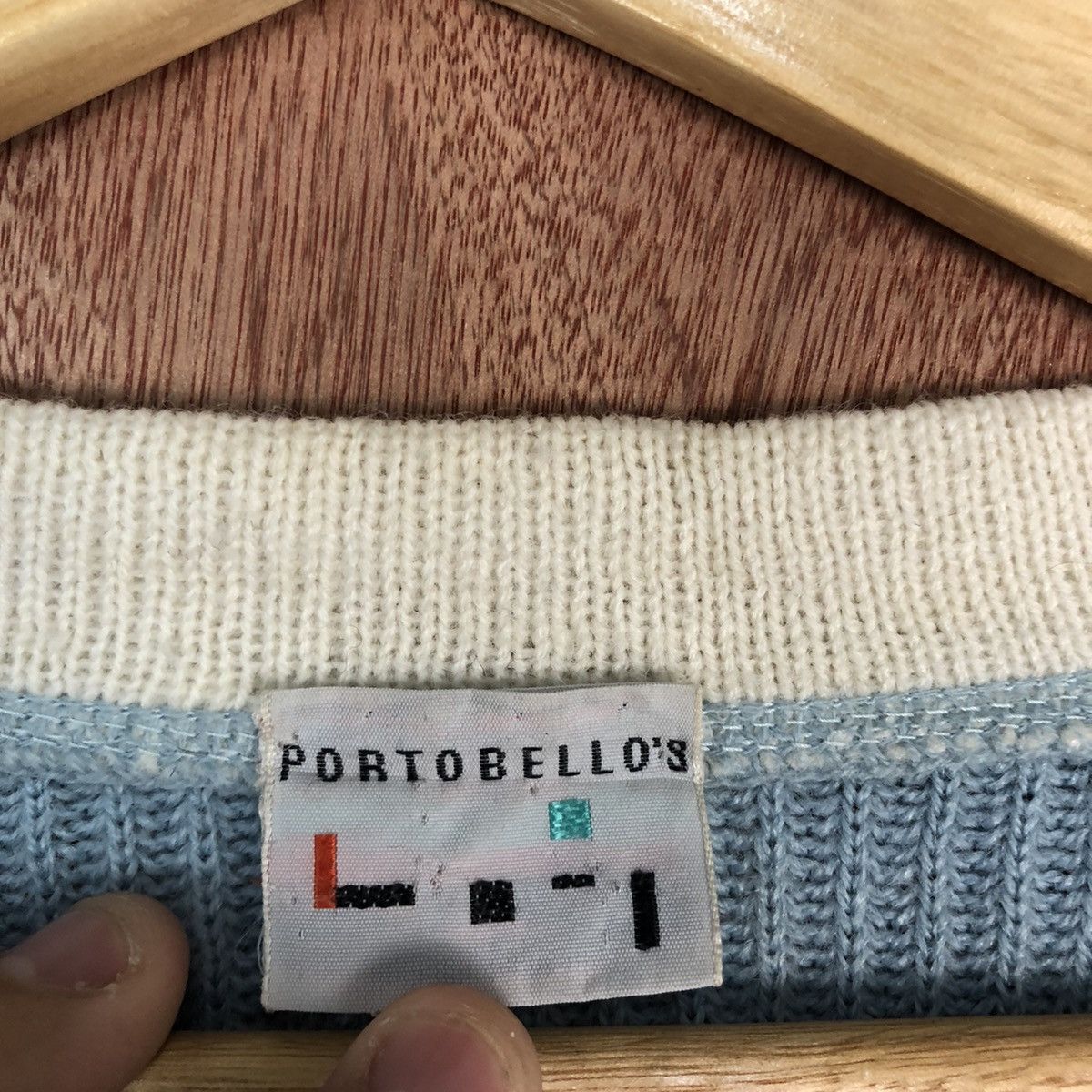 Vintage DLL Portobello's Blue White italy designer Knitwear #c610 Size US L / EU 52-54 / 3 - 9 Thumbnail