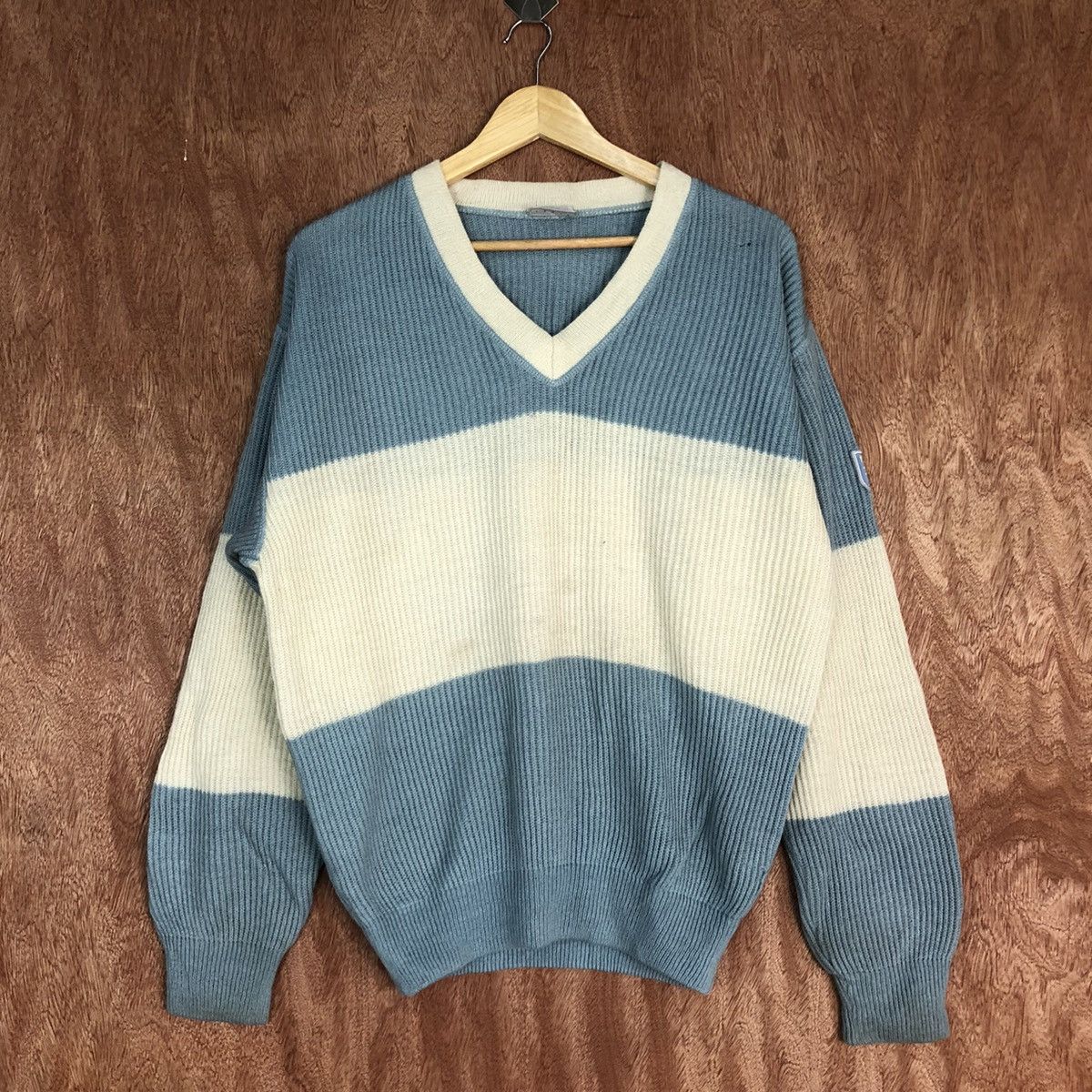 Vintage DLL Portobello's Blue White italy designer Knitwear #c610 Size US L / EU 52-54 / 3 - 1 Thumbnail
