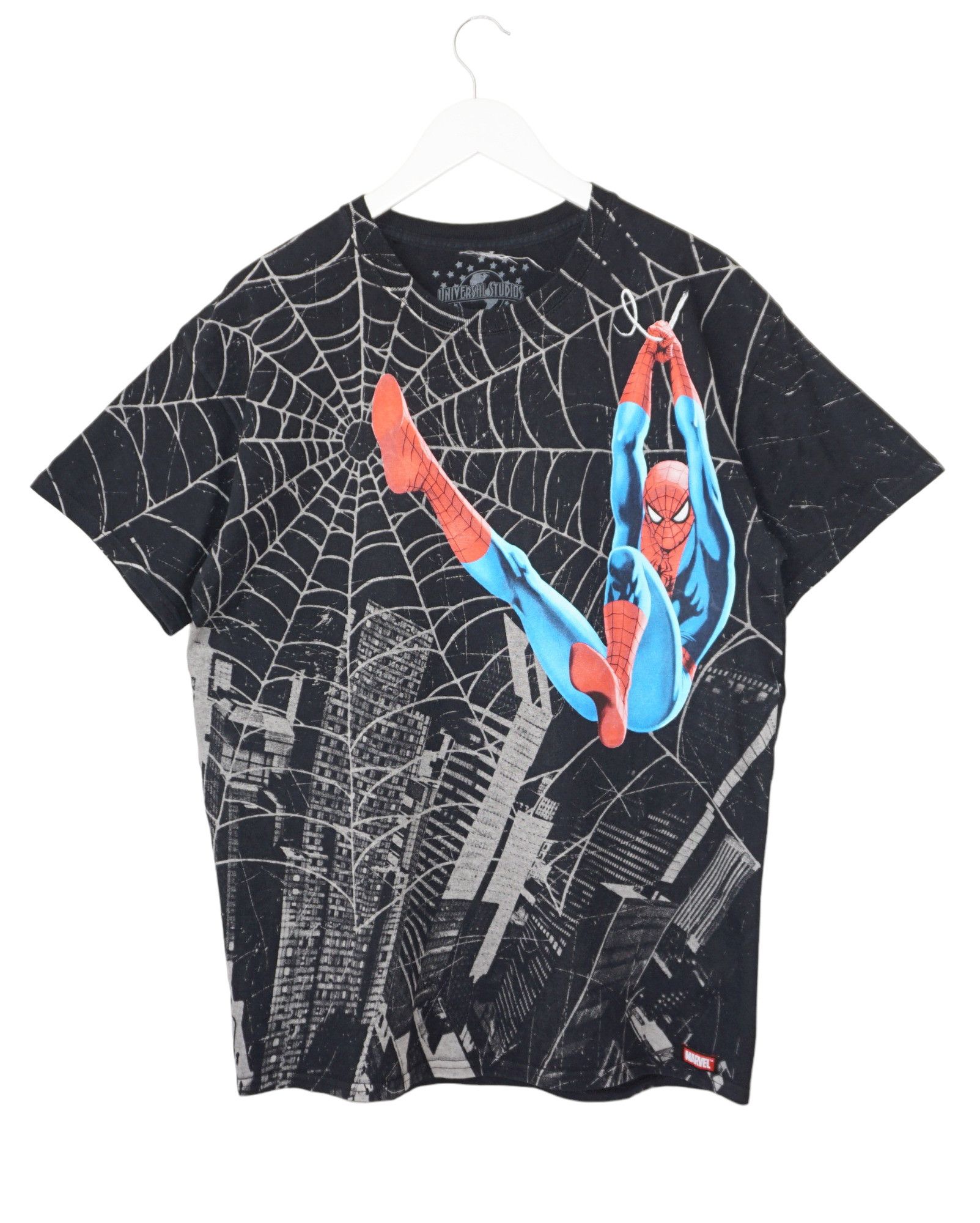 Marvel Comics RARE Spiderman Y2K AOP Overprint Full Print Vintage tshirt Size US L / EU 52-54 / 3 - 1 Thumbnail