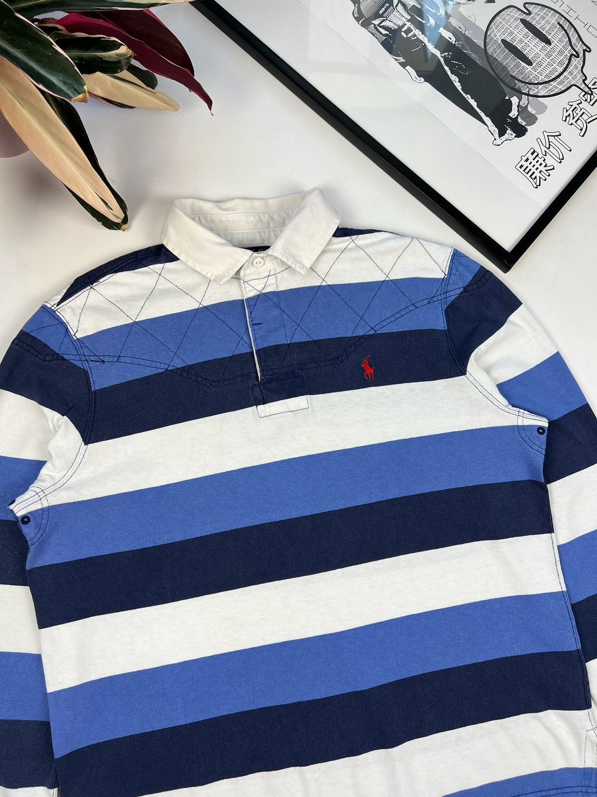 Polo Ralph Lauren Mans Rugby Polo Ralph Lauren Striped Vintage Hype Streetwear Size US L / EU 52-54 / 3 - 5 Thumbnail