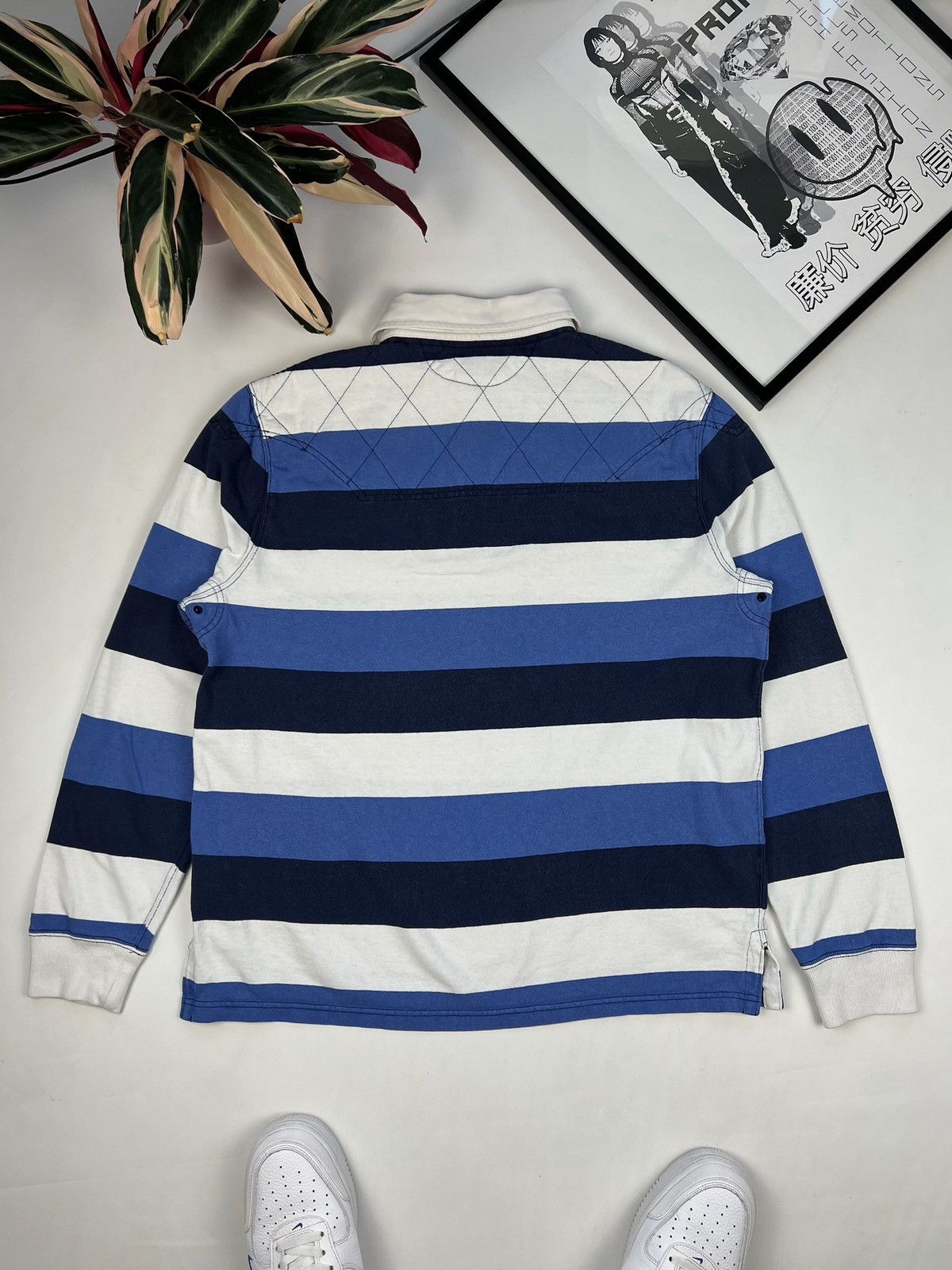 Polo Ralph Lauren Mans Rugby Polo Ralph Lauren Striped Vintage Hype Streetwear Size US L / EU 52-54 / 3 - 3 Thumbnail