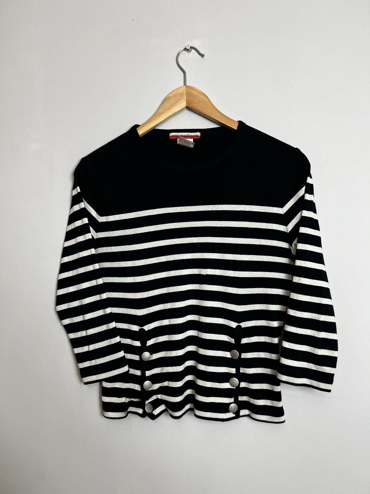 Jean Paul Gaultier Rare Vintage Jean Paul Gaultier Stripped sleeve logo tshirt Size L / US 10 / IT 46 - 1 Thumbnail