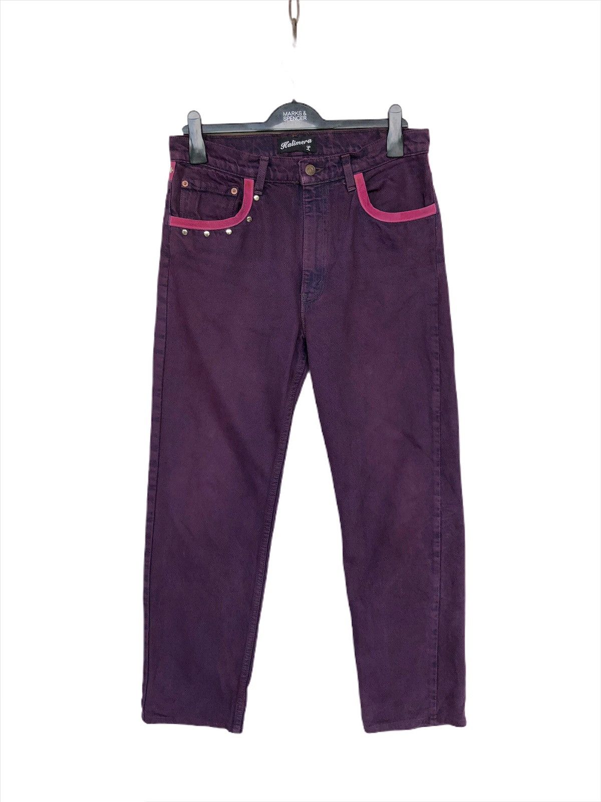 Levi's Vintage Clothing SICK🔥LEVI'S x KALIMERA EU Hybrid Leather Denim Size US 32 / EU 48 - 4 Thumbnail