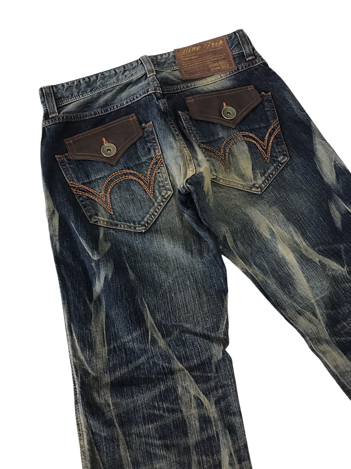 Edwin Acid Wash Vintage Edwin Blue Trip 503 Rusty Denim Pant⚡️ Size US 31 - 16 Thumbnail