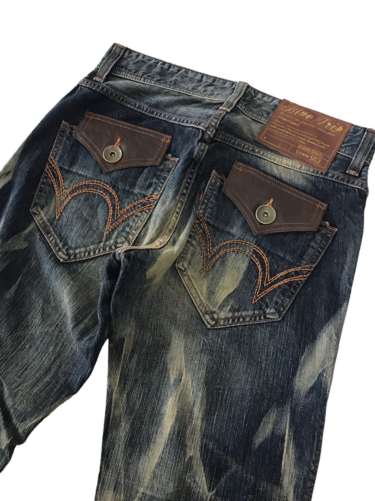 Edwin Acid Wash Vintage Edwin Blue Trip 503 Rusty Denim Pant⚡️ Size US 31 - 17 Thumbnail