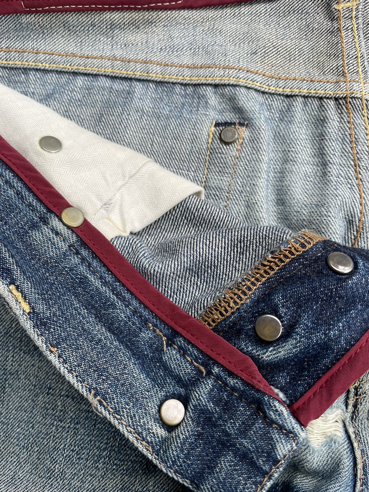 Lafayette 148 × Vintage Vintage Lafayette Aging Distressed Selvedge Denim Size US 33 - 19 Thumbnail