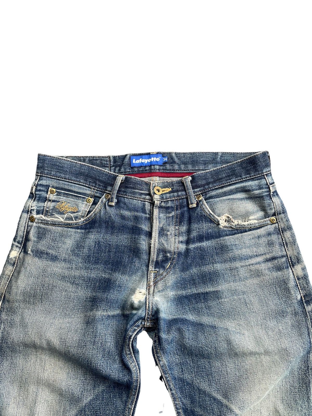 Lafayette 148 × Vintage Vintage Lafayette Aging Distressed Selvedge Denim Size US 33 - 6 Thumbnail