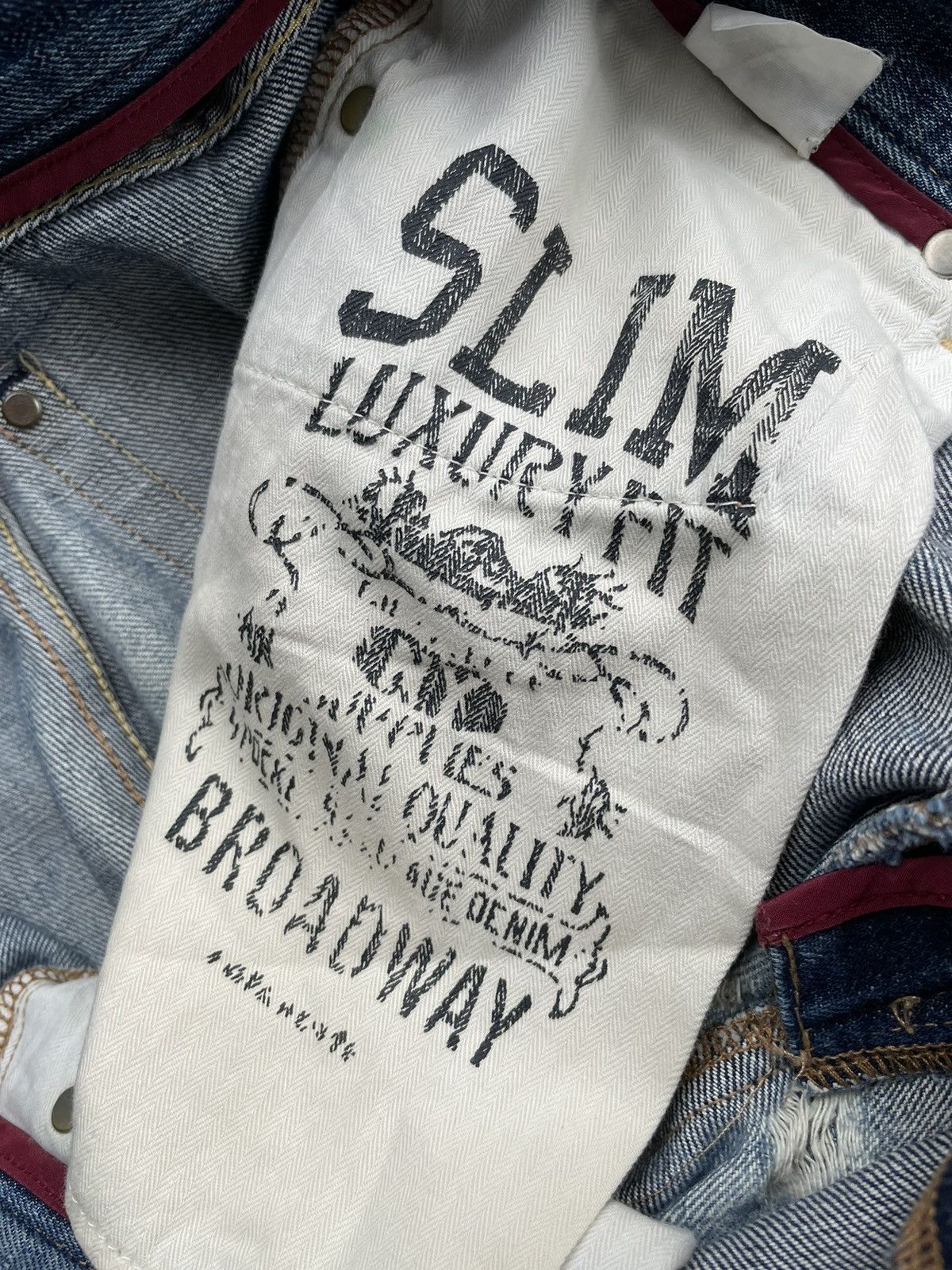 Lafayette 148 × Vintage Vintage Lafayette Aging Distressed Selvedge Denim Size US 33 - 18 Thumbnail