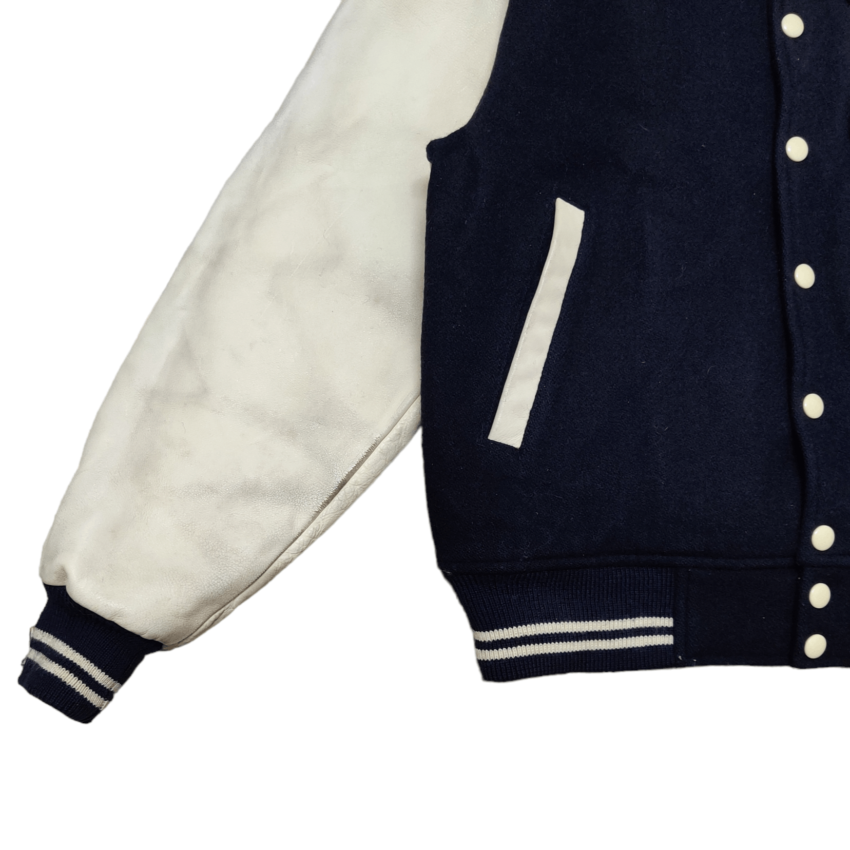 Macbeth Vintage Mac Beth MB Varsity Jacket Wool Leather Sleeve Size US M / EU 48-50 / 2 - 3 Thumbnail