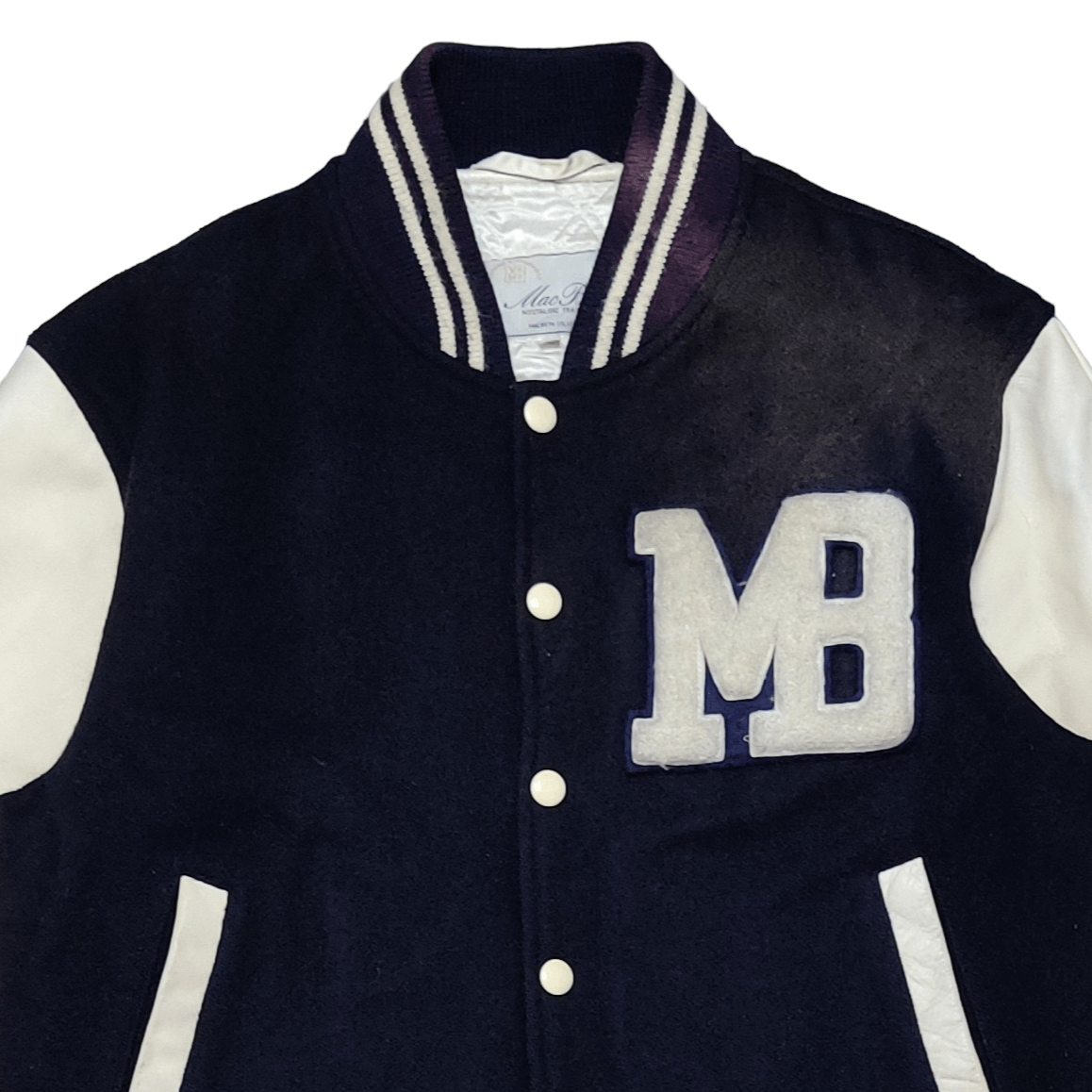 Macbeth Vintage Mac Beth MB Varsity Jacket Wool Leather Sleeve Size US M / EU 48-50 / 2 - 2 Thumbnail