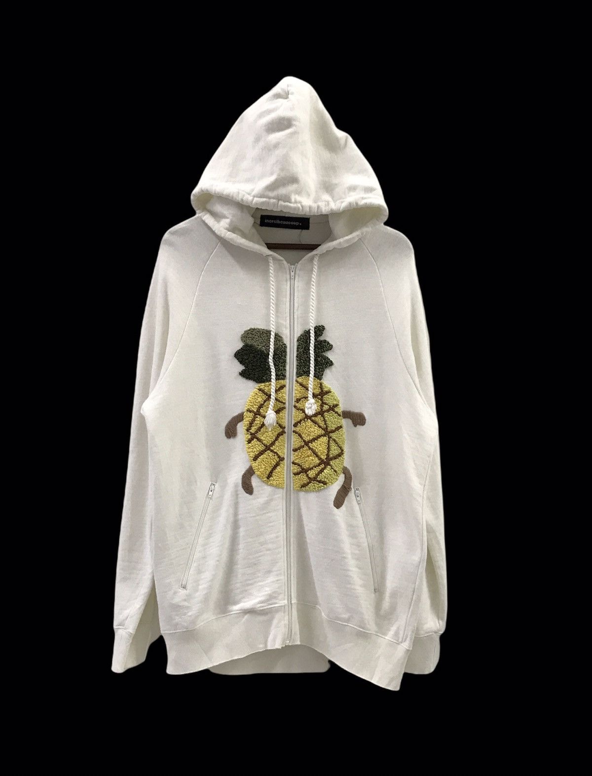 image of Final Home x Issey Miyake Mercibeaucoup Pineapple Hoodie in White, Men's (Size Medium)