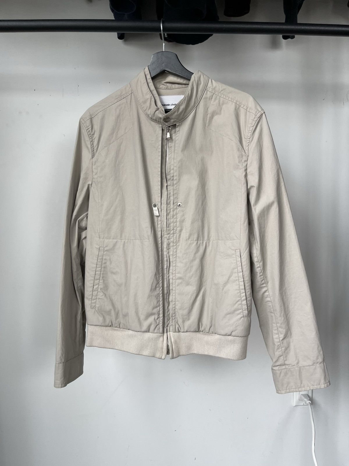 image of Hussein Chalayan Ss2006 “Touch Wood” Double Layer Café Racer Jacket in Brown, Men's (Size Medium)