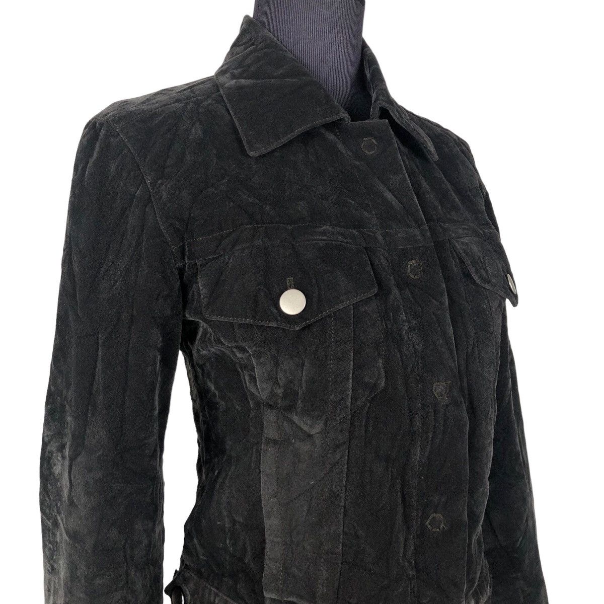 Maison Margiela Maison Margiela FW97 Artisanal Black Painted Velvet Jacket Size S / US 4 / IT 40 - 17 Thumbnail