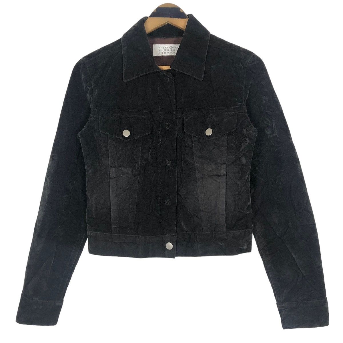 Maison Margiela Maison Margiela FW97 Artisanal Black Painted Velvet Jacket Size S / US 4 / IT 40 - 2 Thumbnail