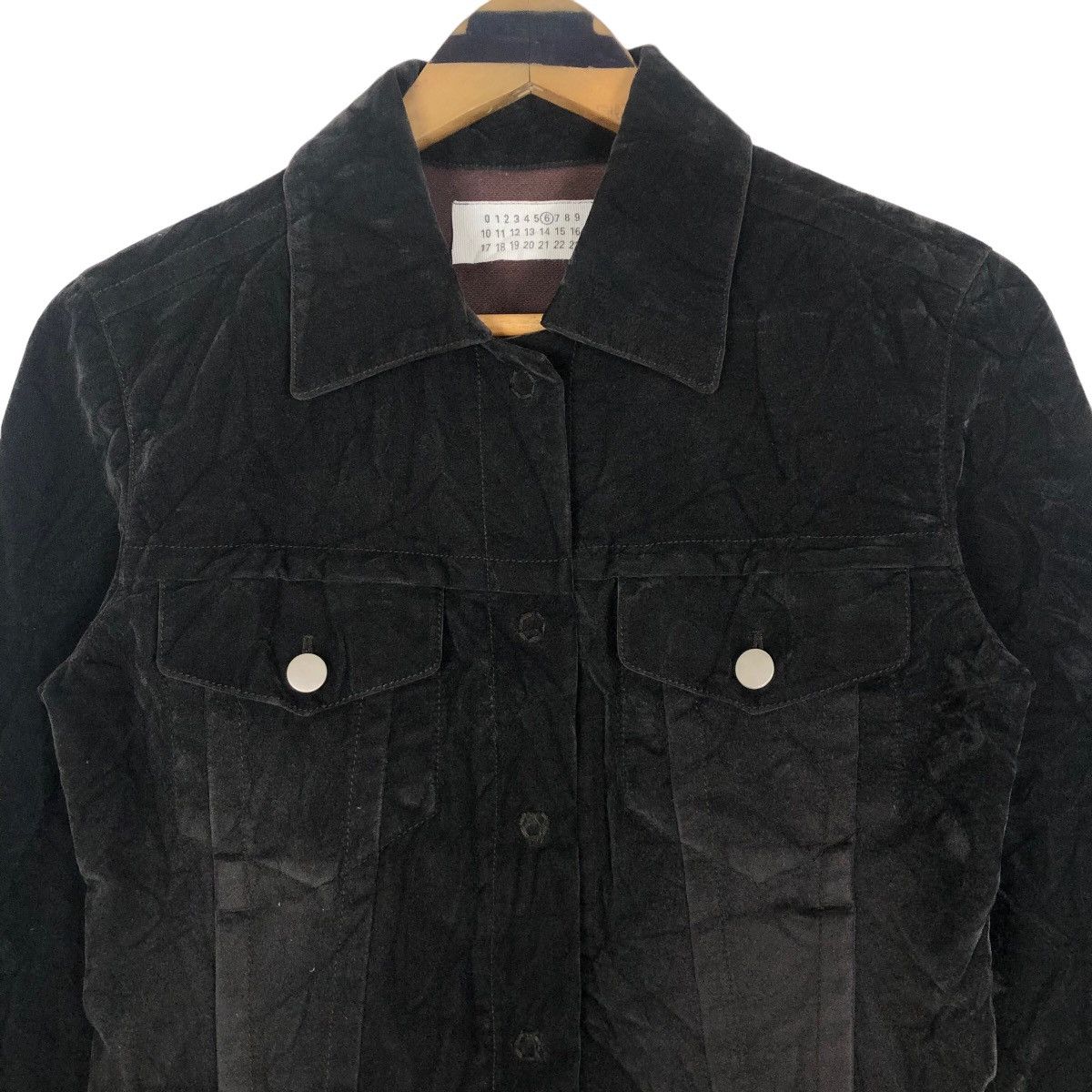 Maison Margiela Maison Margiela FW97 Artisanal Black Painted Velvet Jacket Size S / US 4 / IT 40 - 4 Thumbnail
