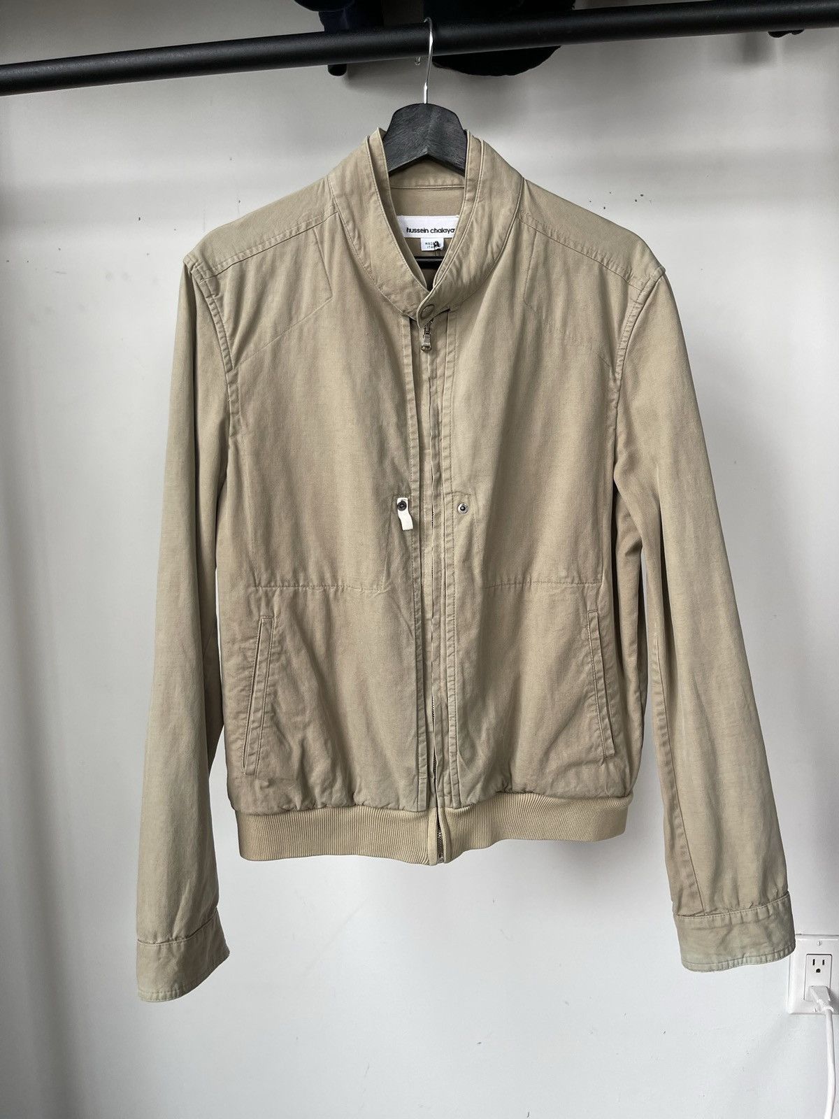 image of Hussein Chalayan Ss2006 “Touch Wood” Double Layered Café Racer Jacket in Brown, Men's (Size Medium)