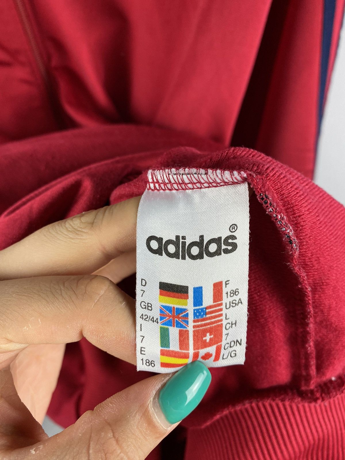 Adidas Adidas sweatshirt full zip red vintage 90’s y2k size L Size US L / EU 52-54 / 3 - 4 Thumbnail