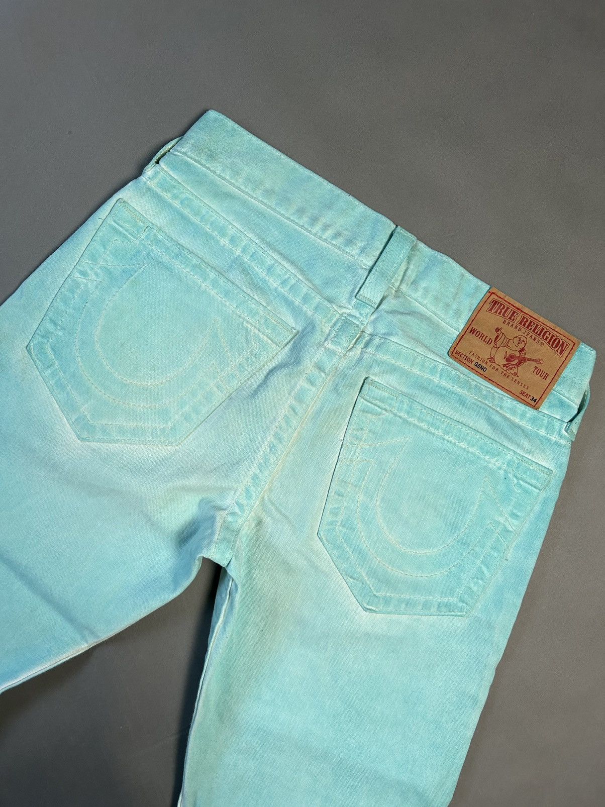 True Religion × Vintage True Religion jeans blue turquoise vintage denim pants Size US 31 - 2 Thumbnail