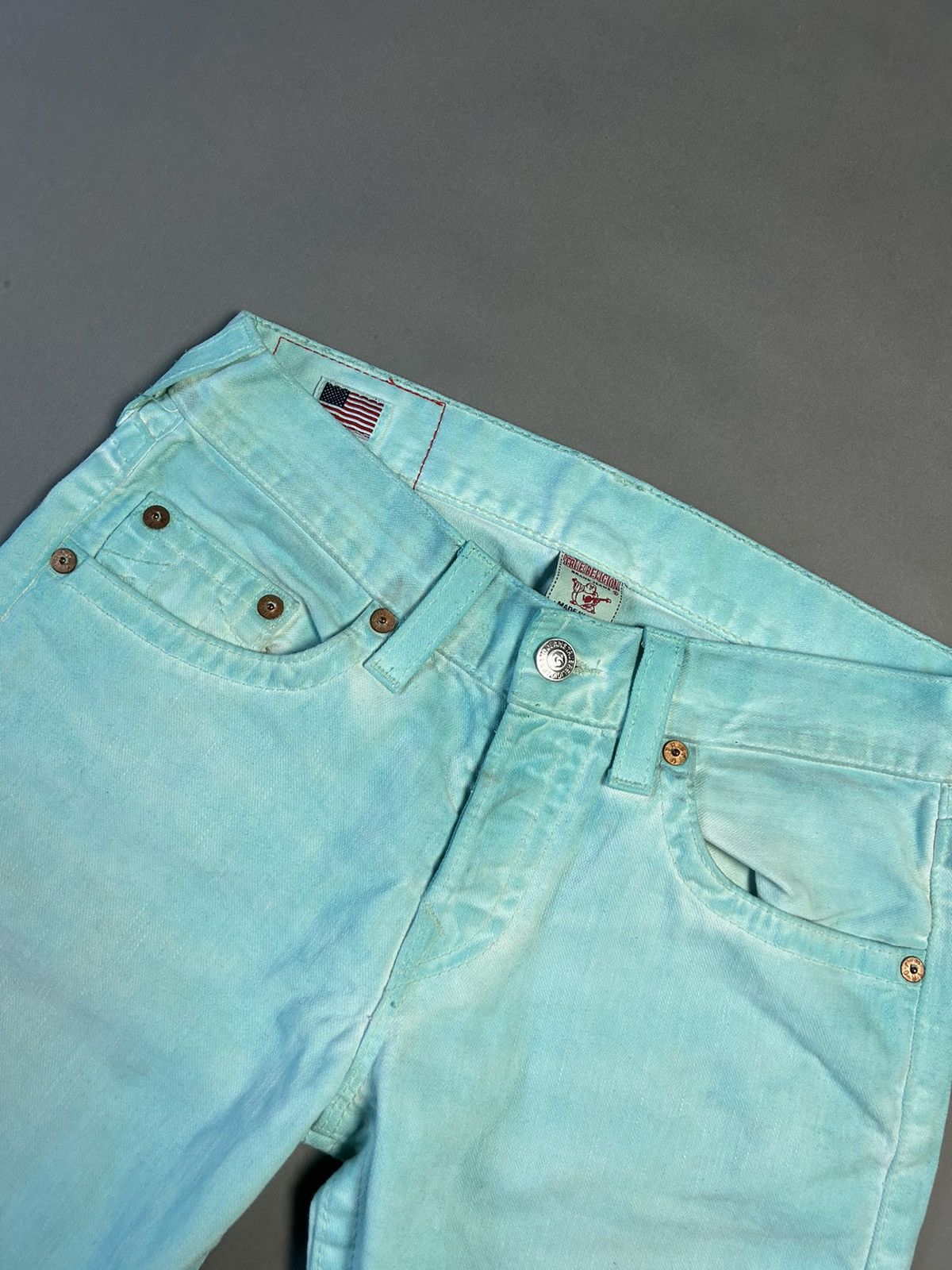 True Religion × Vintage True Religion jeans blue turquoise vintage denim pants Size US 31 - 7 Thumbnail
