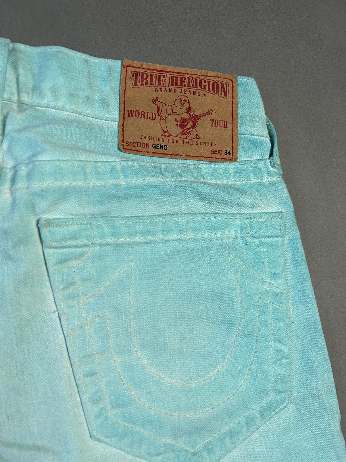 True Religion × Vintage True Religion jeans blue turquoise vintage denim pants Size US 31 - 3 Thumbnail
