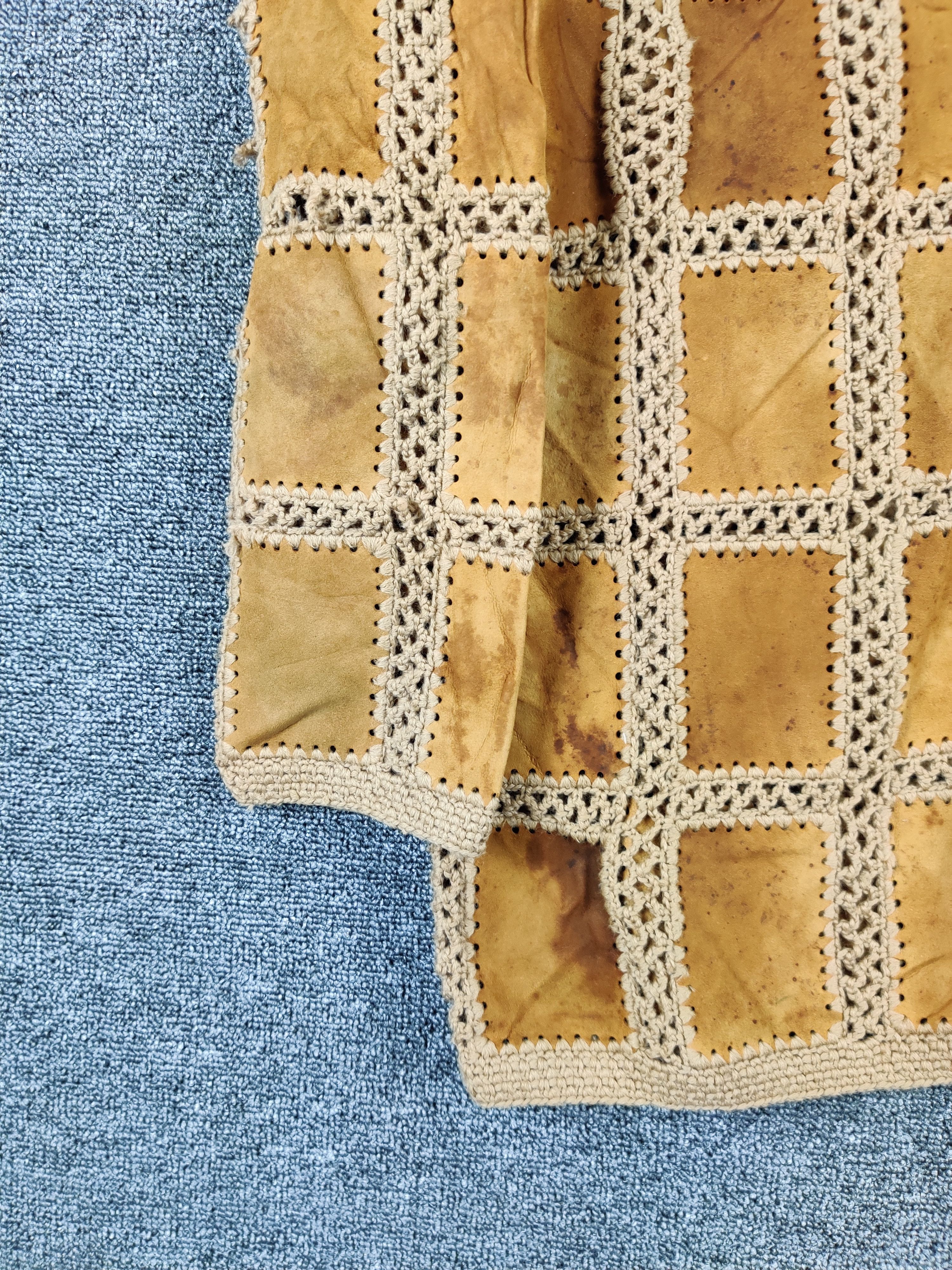 Genuine Leather Vintage Patchwork Leather Cardigan Button Ups Jacket Size US M / EU 48-50 / 2 - 4 Thumbnail