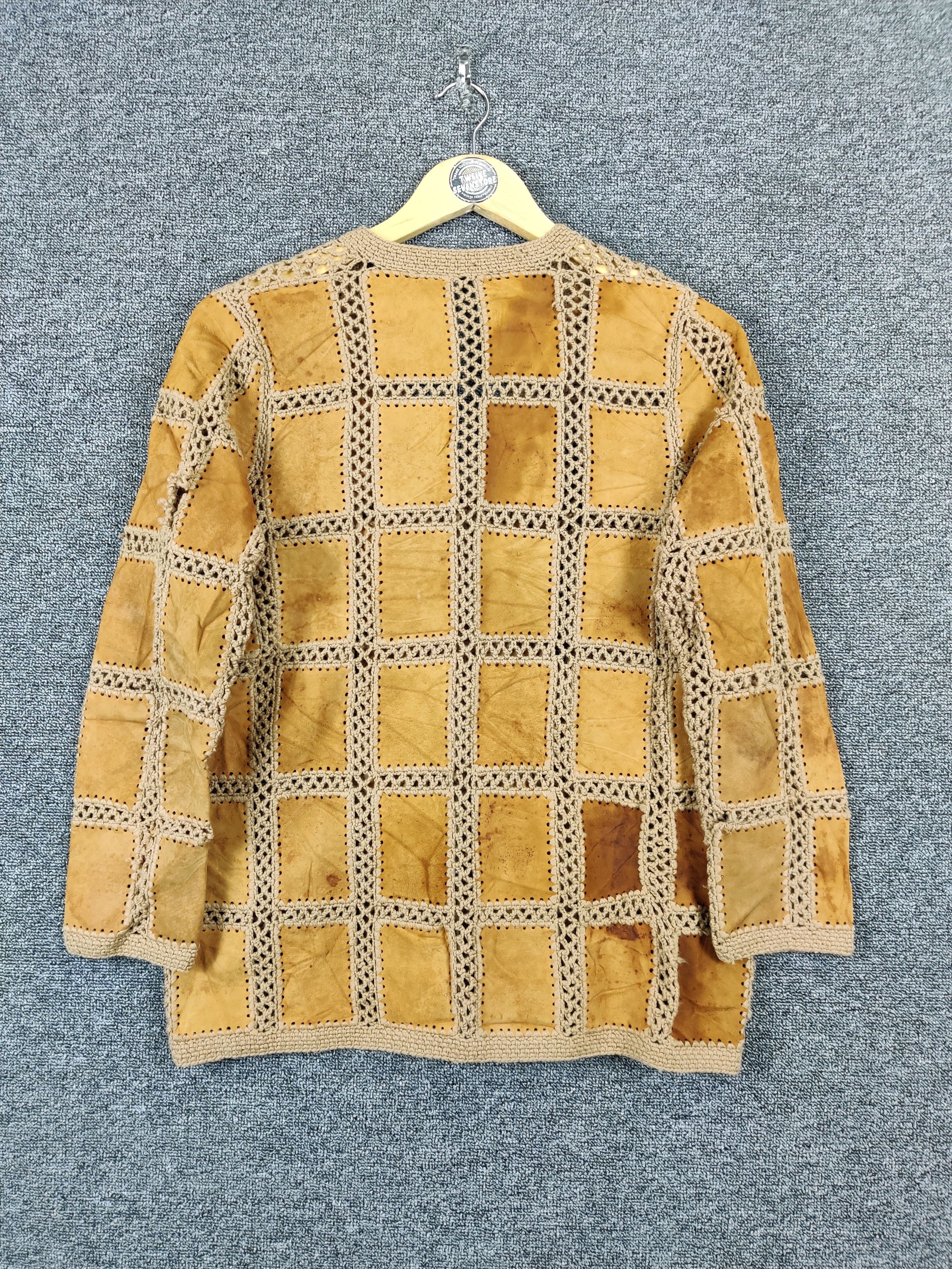 Genuine Leather Vintage Patchwork Leather Cardigan Button Ups Jacket Size US M / EU 48-50 / 2 - 5 Thumbnail
