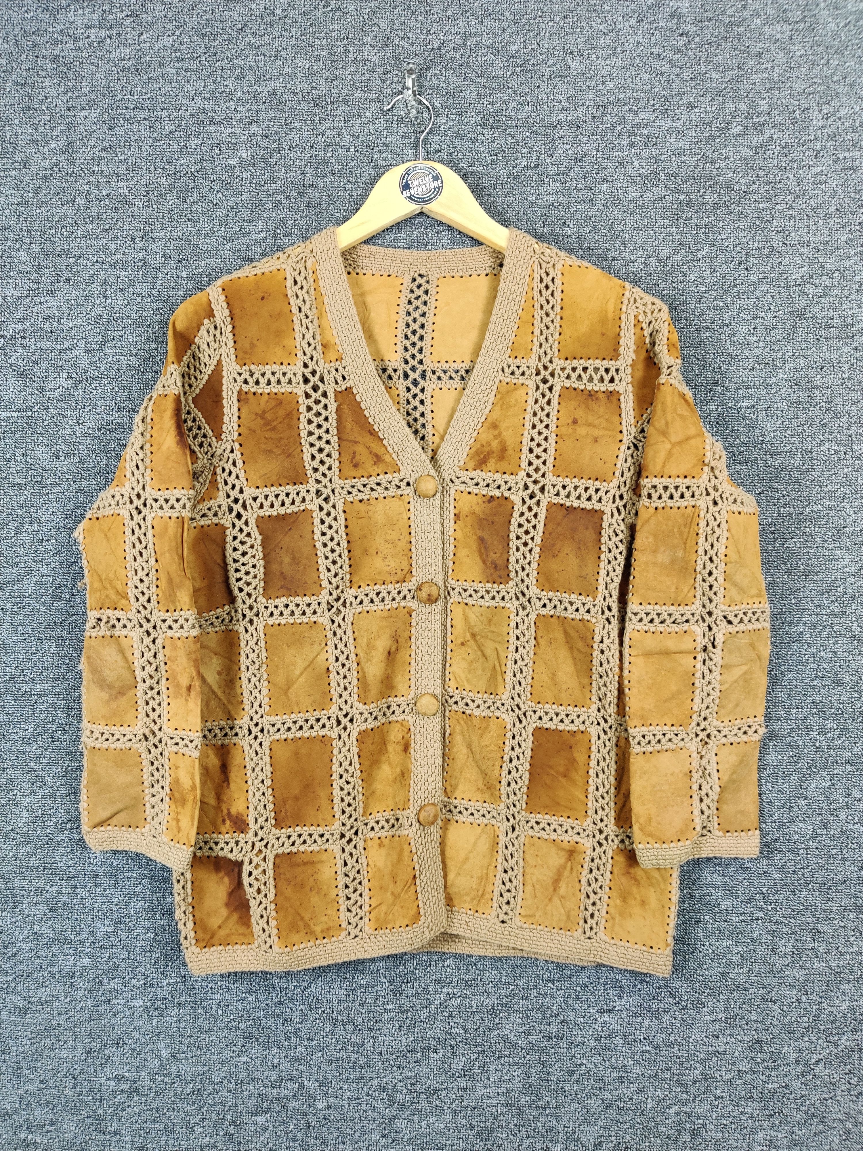 Genuine Leather Vintage Patchwork Leather Cardigan Button Ups Jacket Size US M / EU 48-50 / 2 - 1 Thumbnail