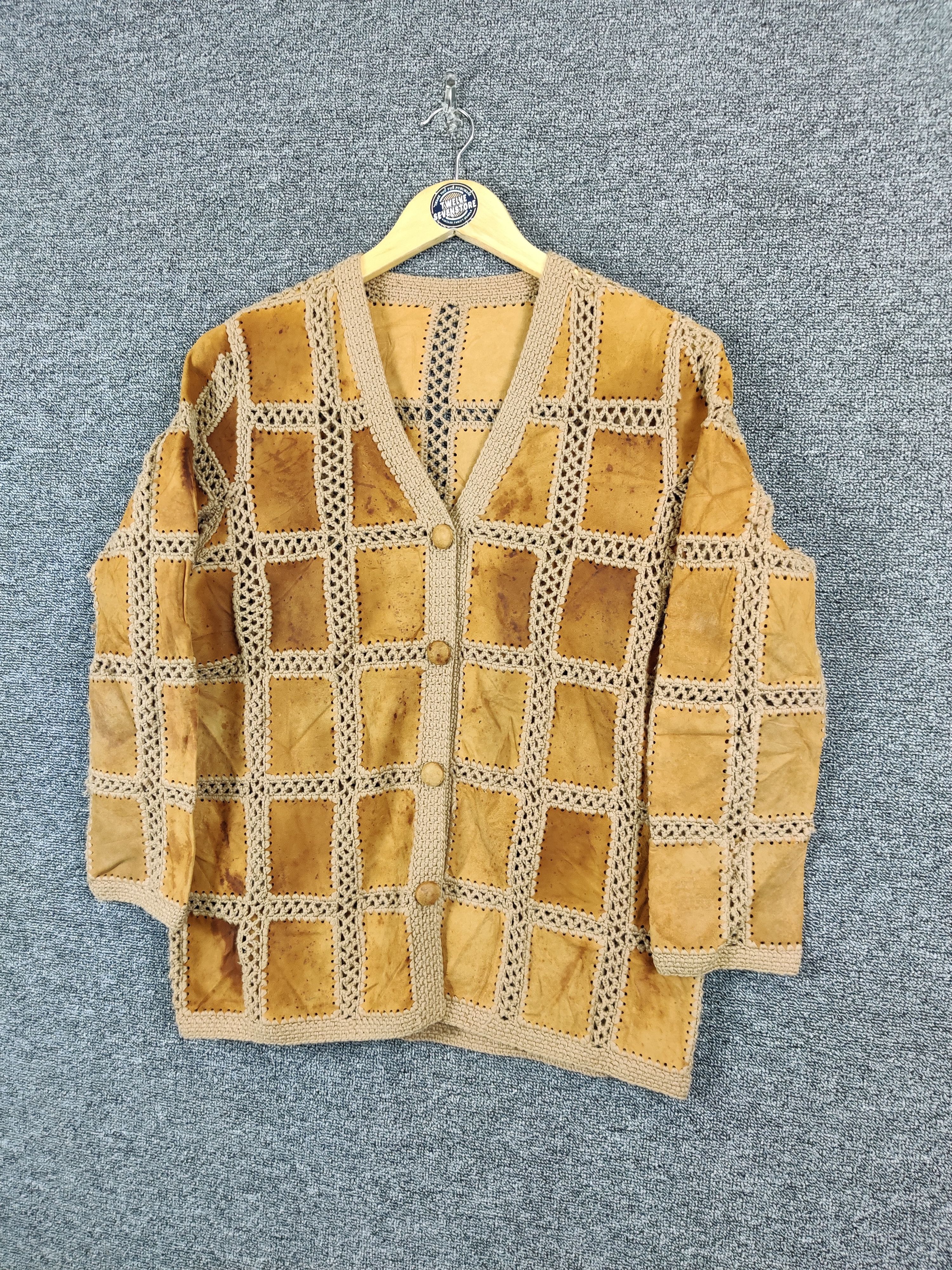 Genuine Leather Vintage Patchwork Leather Cardigan Button Ups Jacket Size US M / EU 48-50 / 2 - 2 Thumbnail