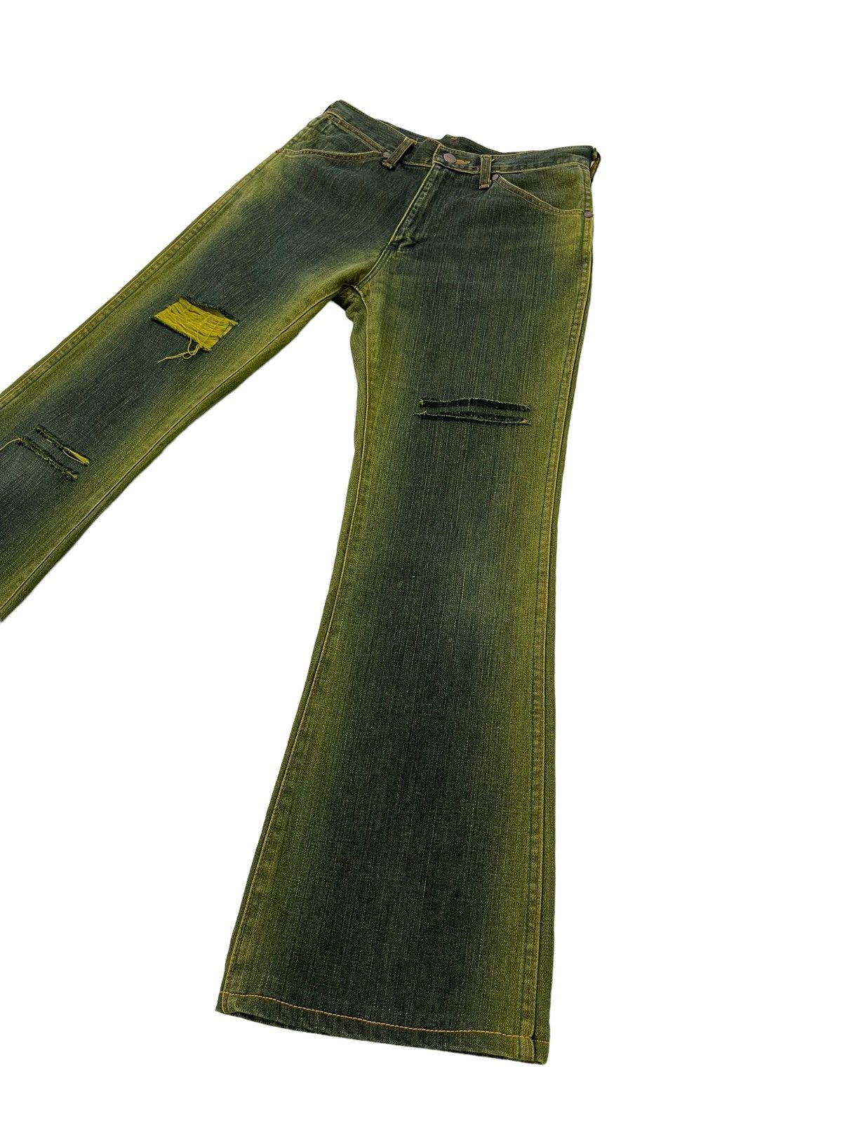 Wrangler Flare Jeans Wrangler Japan Mud Wash Distress Boot Cut 5🟦3 Size US 30 / EU 46 - 3 Thumbnail