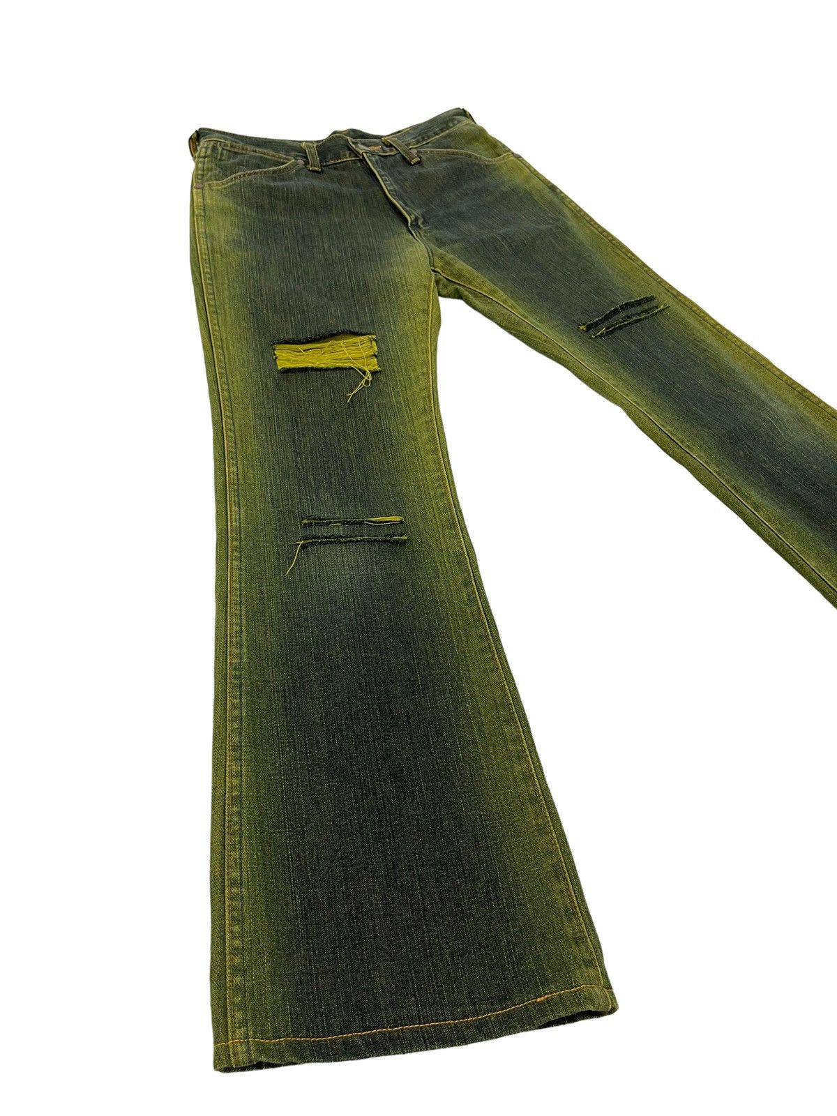Japanese Brand sick johnny wolf wax stone washed jeans skinny