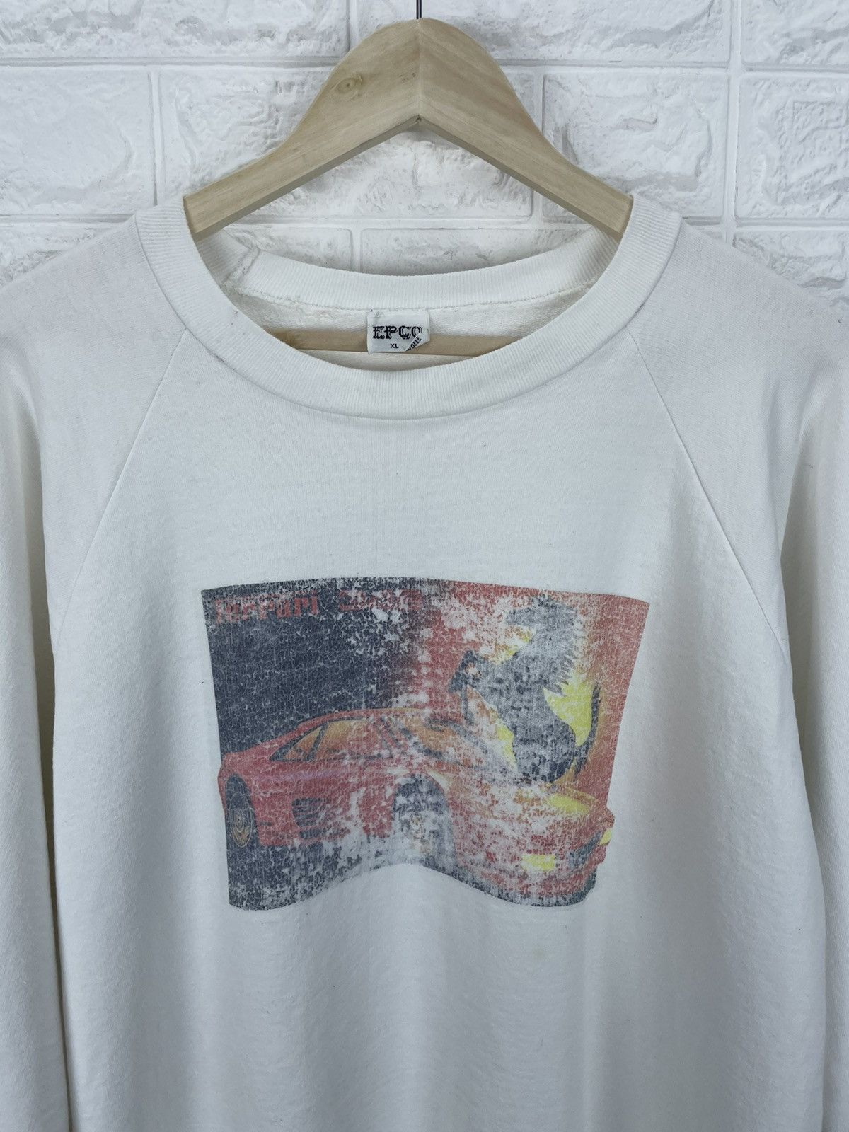 Ferrari × Vintage Vintage Ferrari 348 Sweatshirt Big Logo Size US XL / EU 56 / 4 - 2 Thumbnail