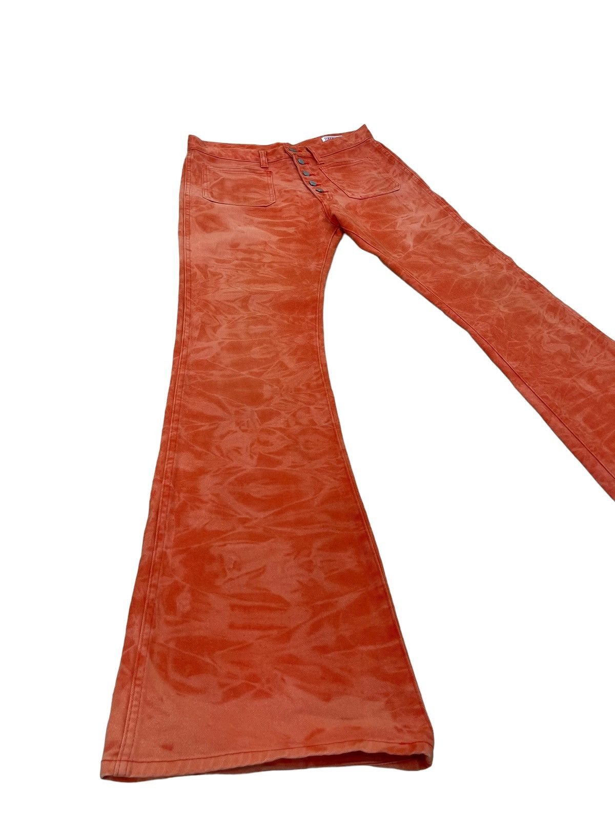 image of Hype Flare Jeans 80's Bison Japan Acid Wash Bell Bottom 53 in Orange Washed, Men's (Size 31)
